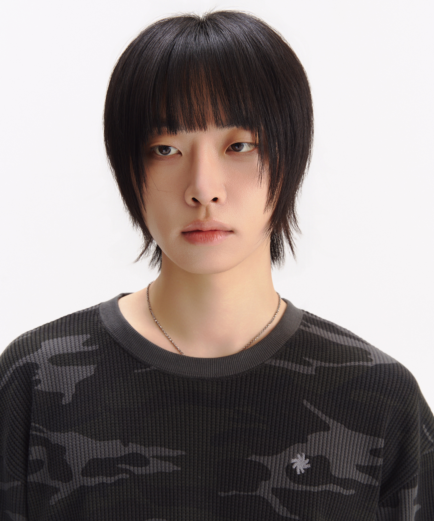 Fingerhole Crop Long Sleeve_Camo (серый)