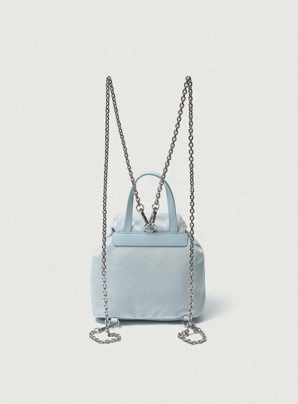 더바넷(THEBARNNET) Mauve Velvet Chain Backpack_Light Blue - 사이즈