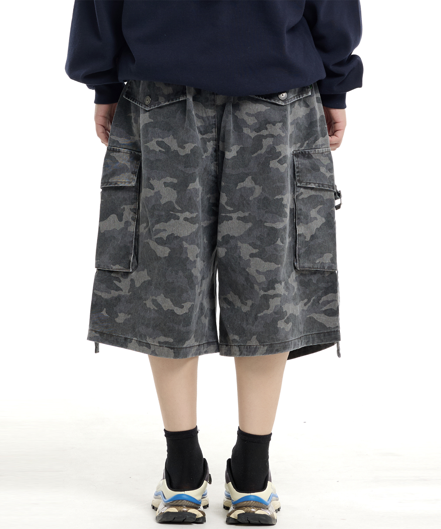 Camo Big Cargo Giant Banding Pants Gray