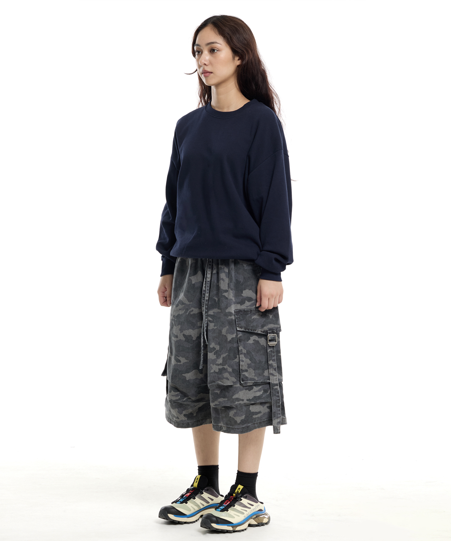 Camo Big Cargo Giant Banding Pants Gray