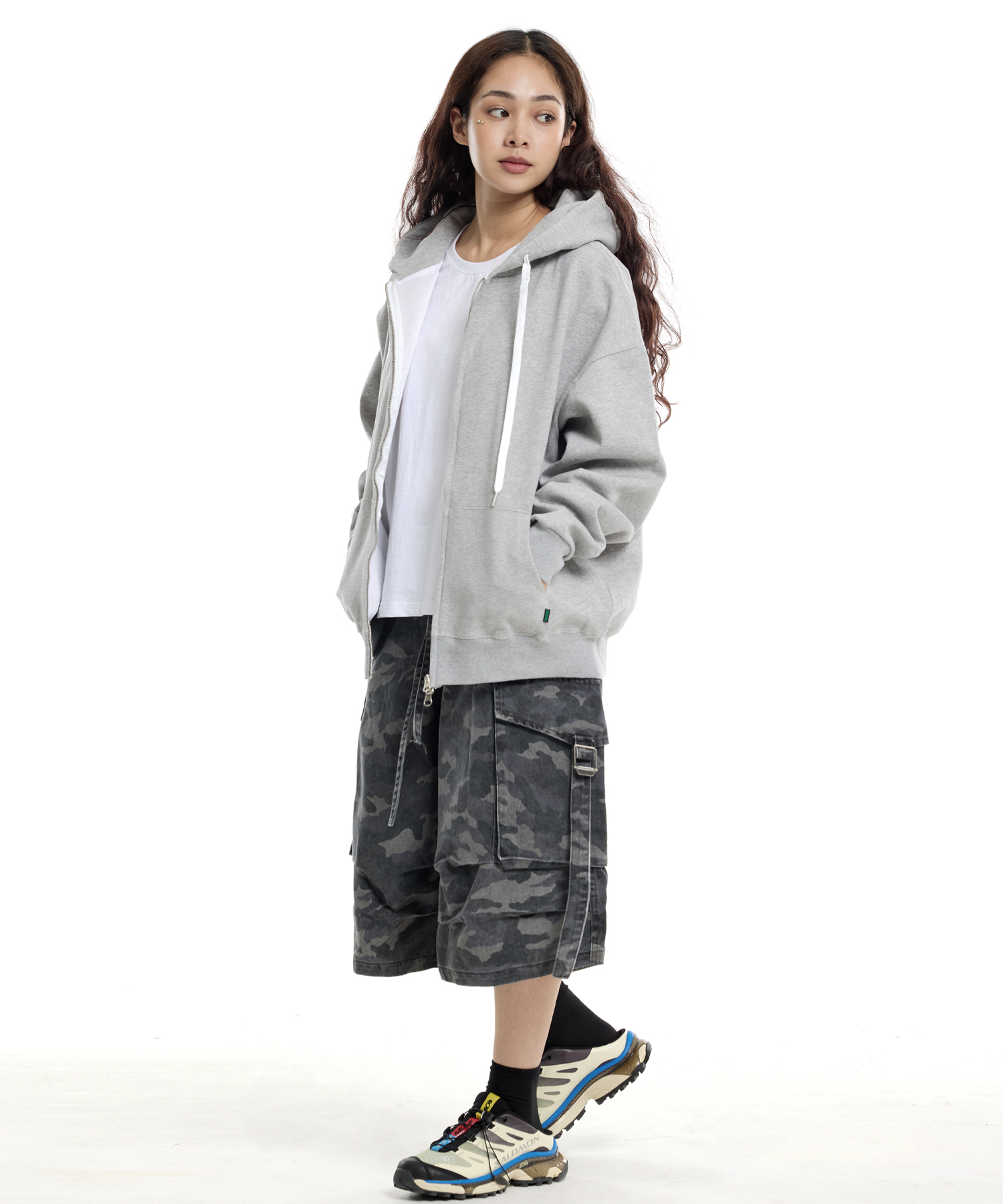 Camo Big Cargo Giant Banding Pants Gray