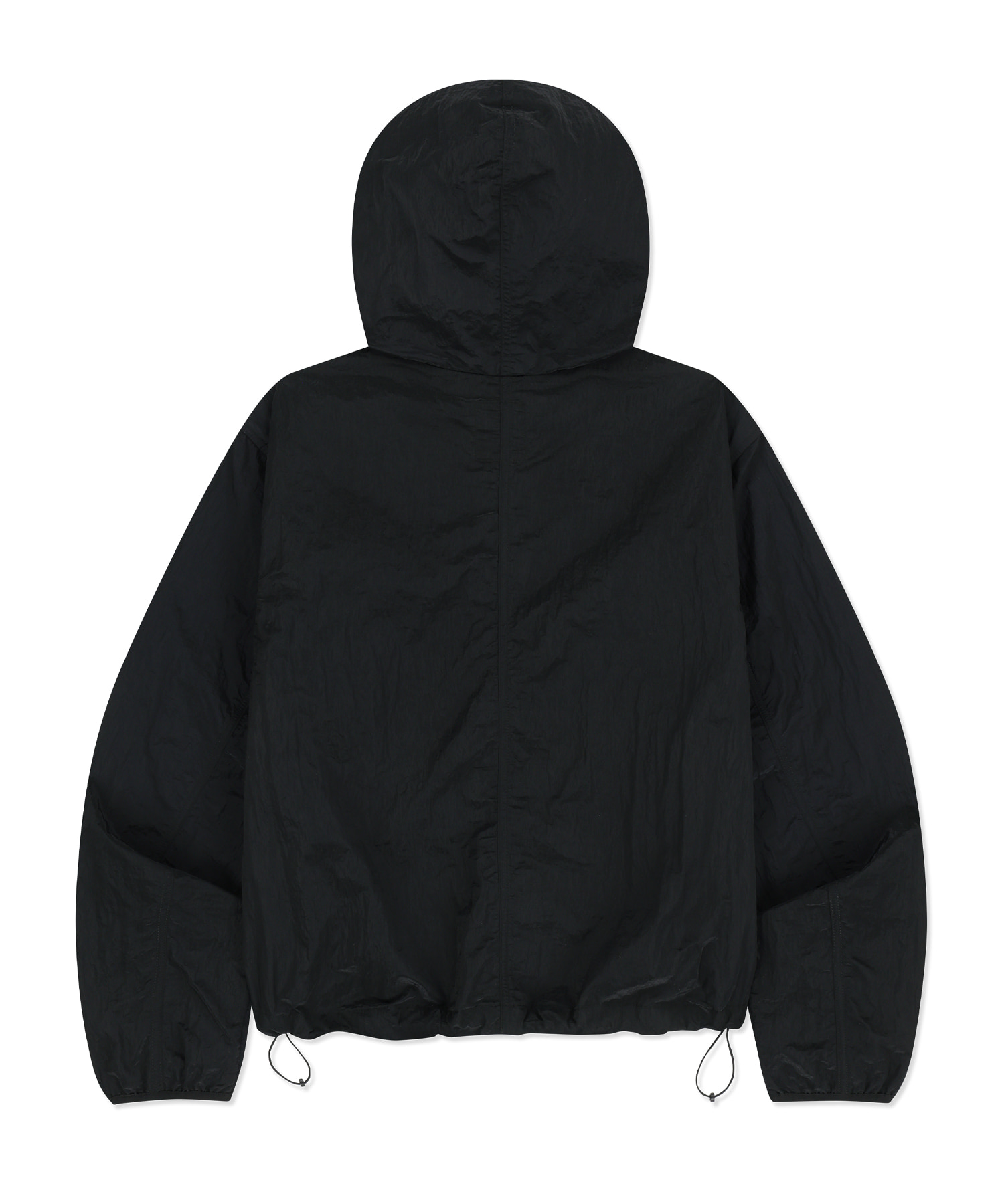 W TAG HIGH NECK HOODIE WINDBREAKER - чёрный