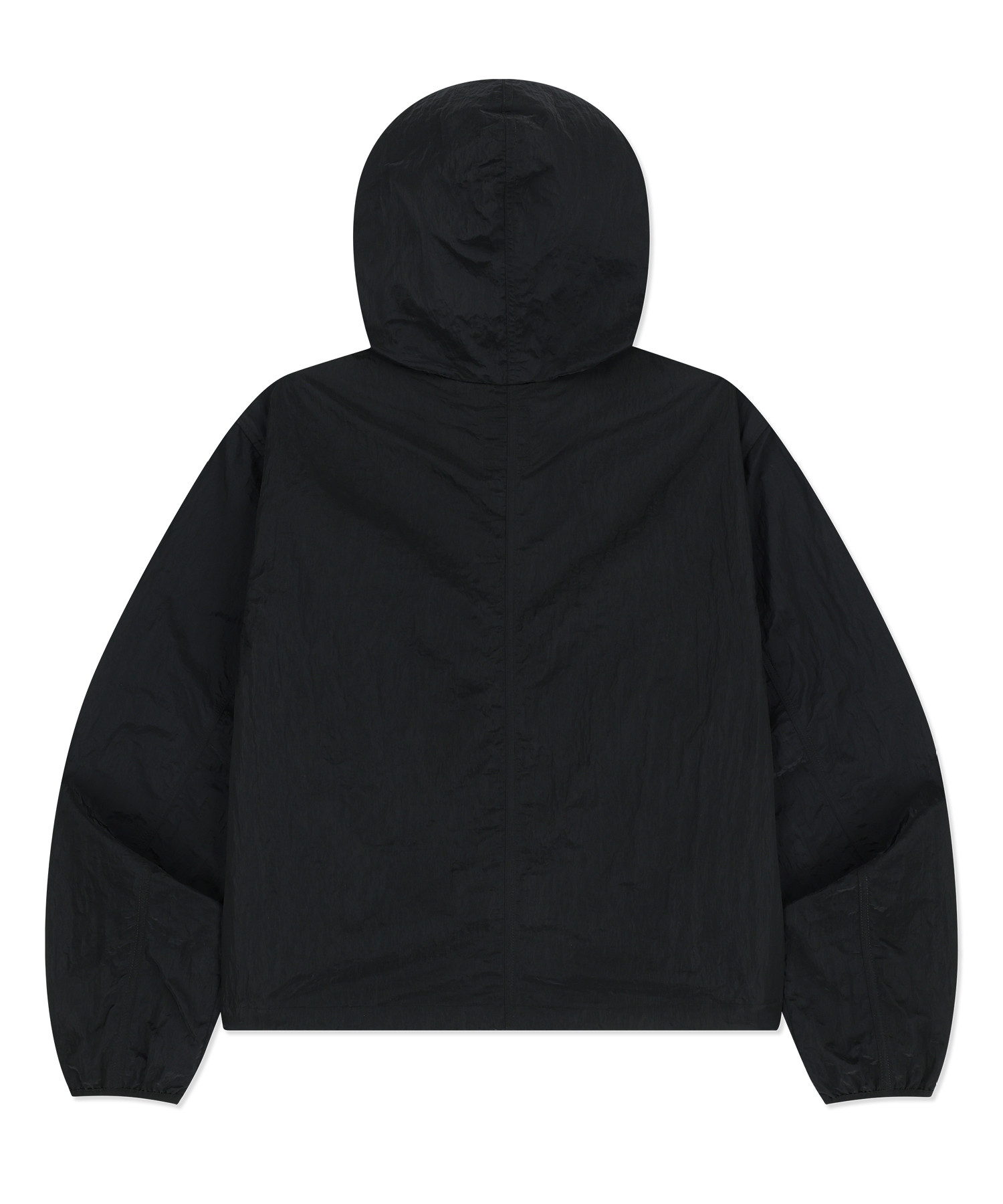 W TAG HIGH NECK HOODIE WINDBREAKER - чёрный