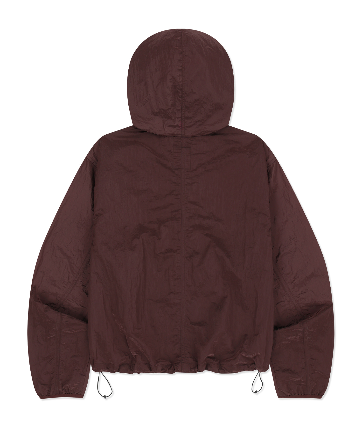 W TAG HIGH NECK HOODIE WINDBREAKER - BURGUNDY