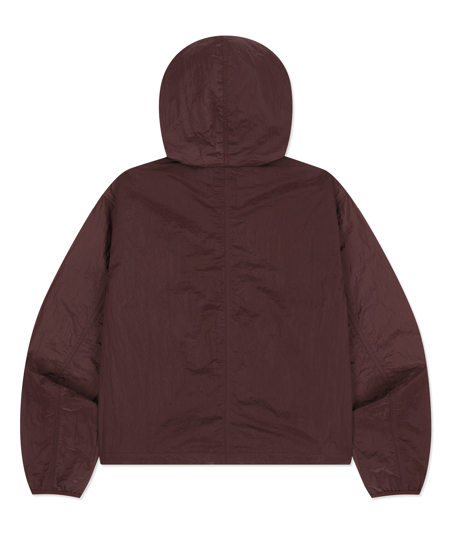 W TAG HIGH NECK HOODIE WINDBREAKER - BURGUNDY
