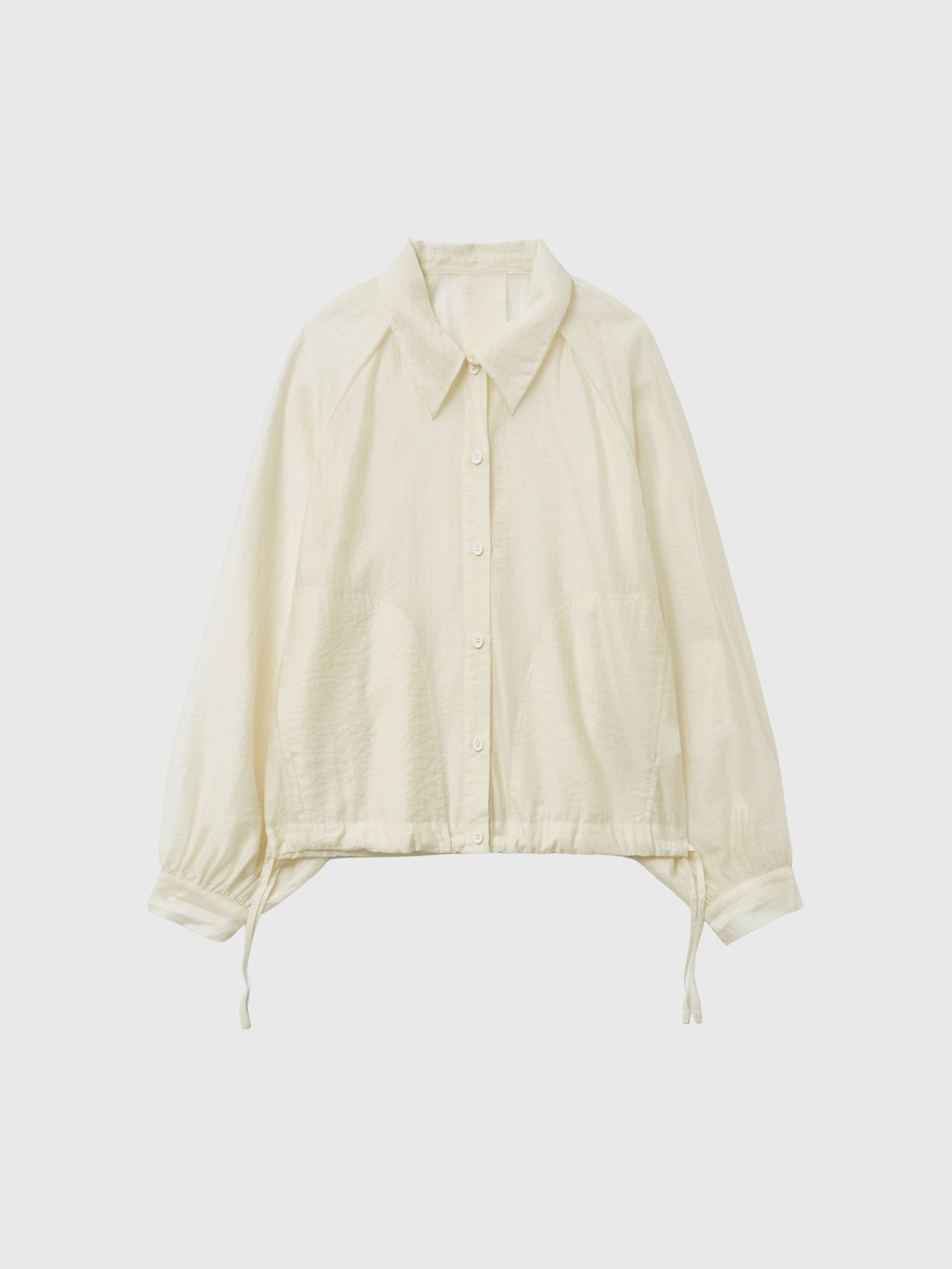 woman seer volume blouson jacket cream