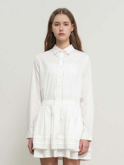 Pleated Shirt Dress [WHITE] / GF1LOP504 thumbnail 2