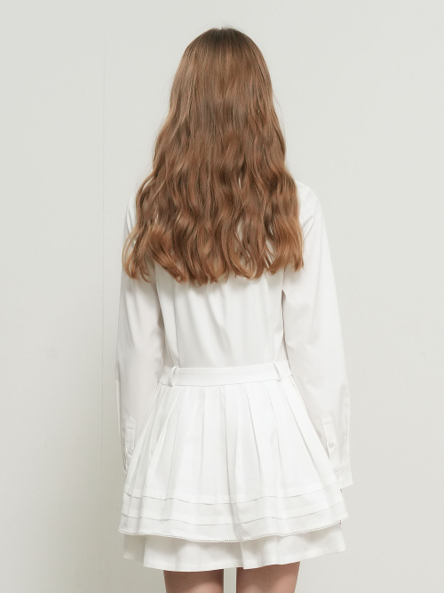 Pleated Shirt Dress [WHITE] / GF1LOP504 thumbnail 3