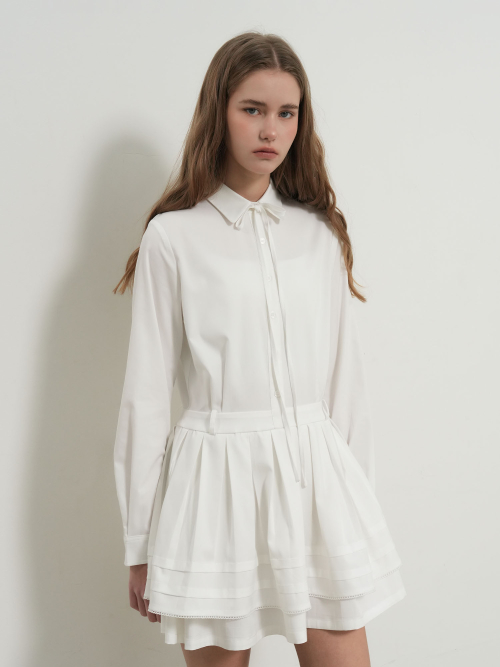 Pleated Shirt Dress [WHITE] / GF1LOP504 thumbnail 4