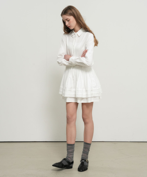 Pleated Shirt Dress [WHITE] / GF1LOP504 thumbnail 6