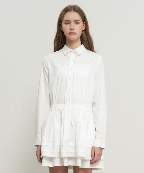 Pleated Shirt Dress [WHITE] / GF1LOP504 thumbnail 7