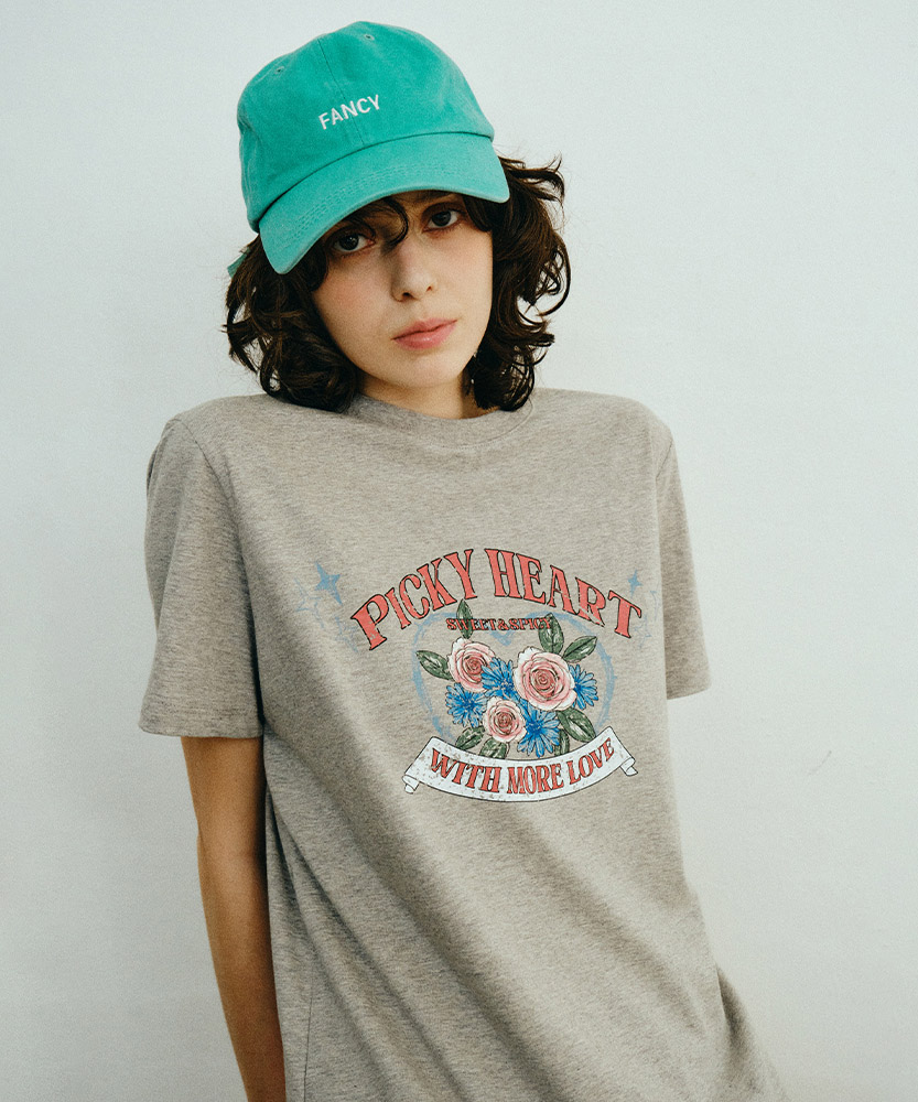 Футболка Vintage Rose_Melange Gray