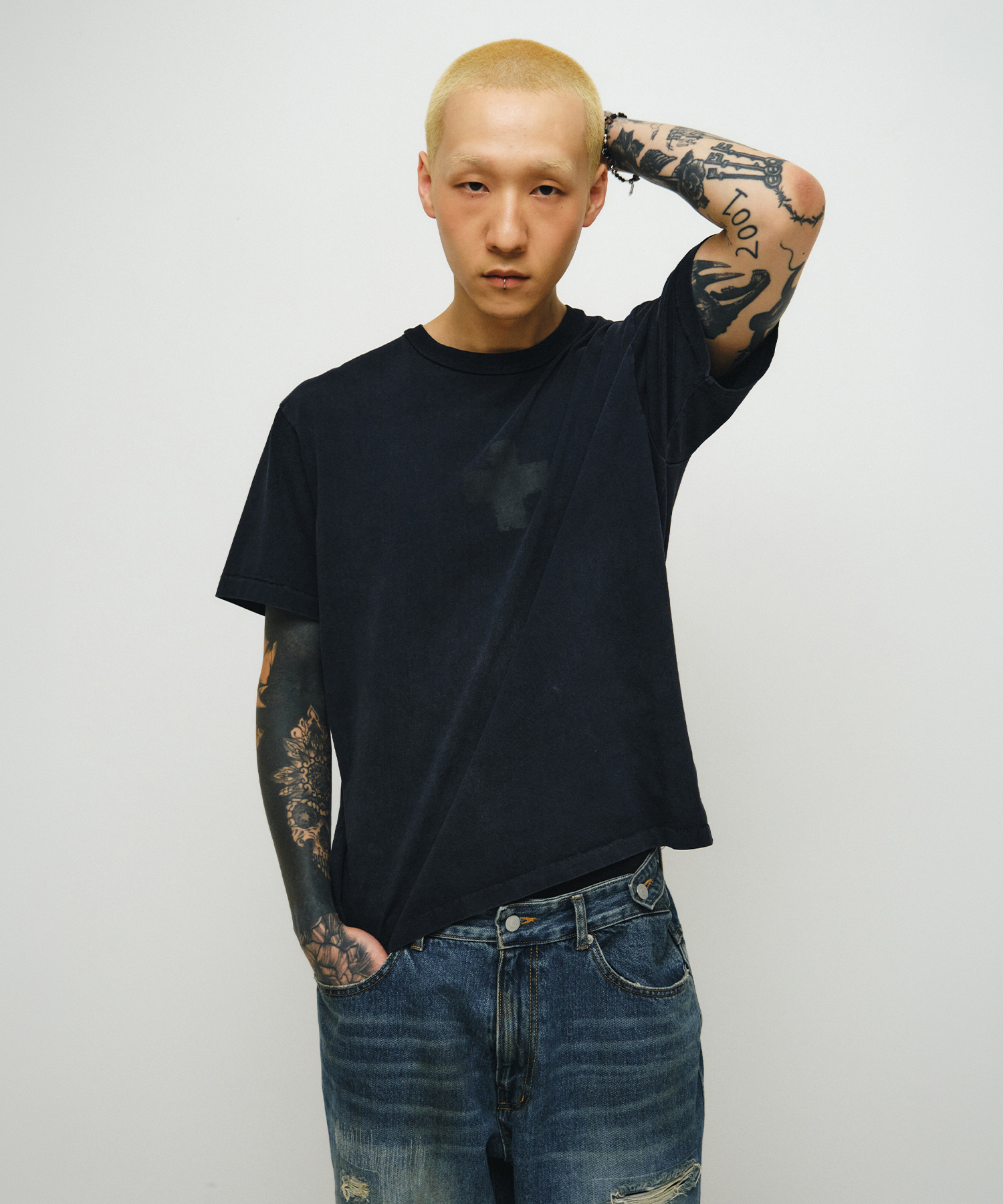 Vintage cross 1/2 T-Shirt (vtg тёмно-синий)
