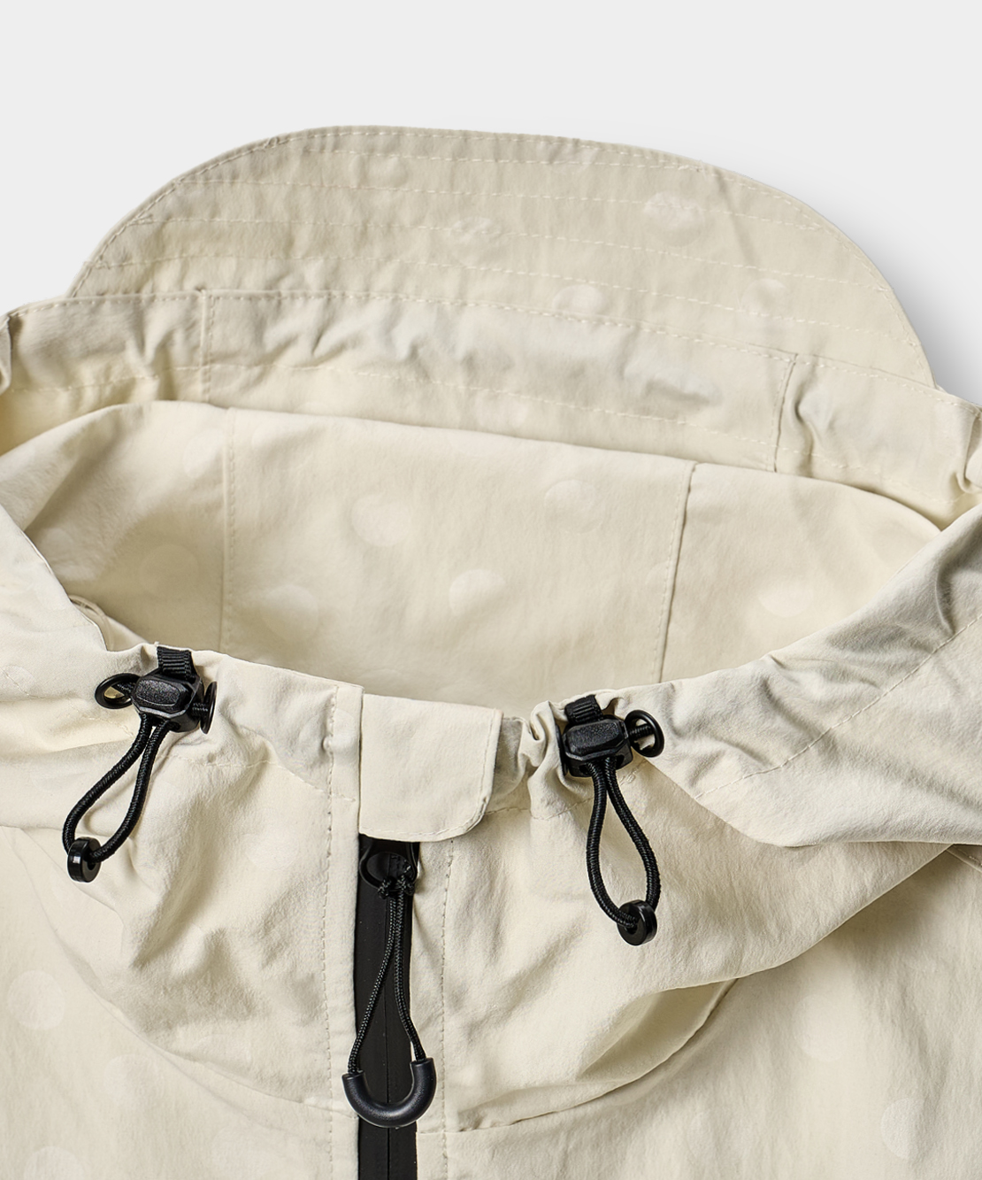 EUG 2WAY DOT HOODED WINDBREAKER JACKET_CREAM