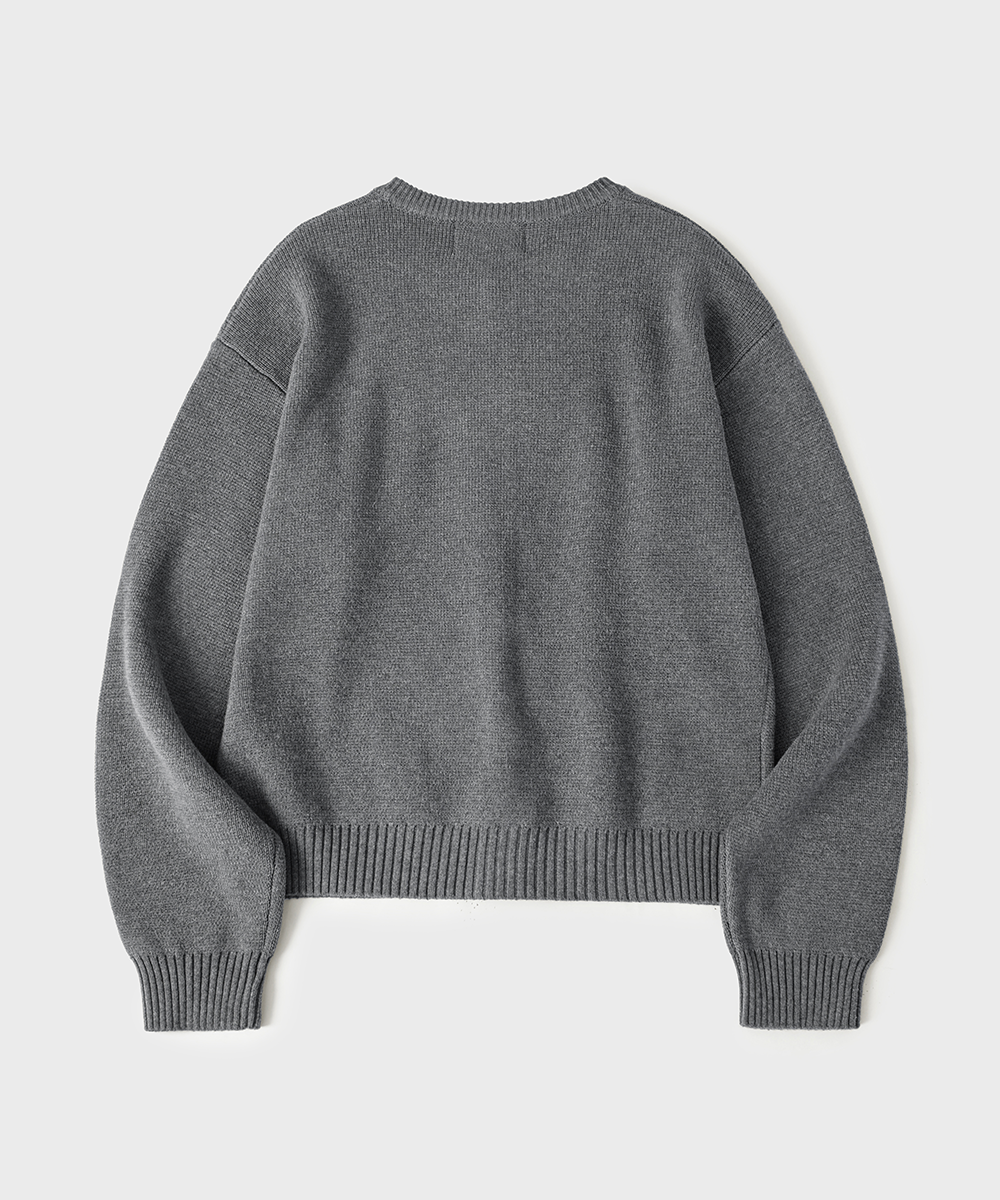 Hidden Button Cropped CardiganGrey