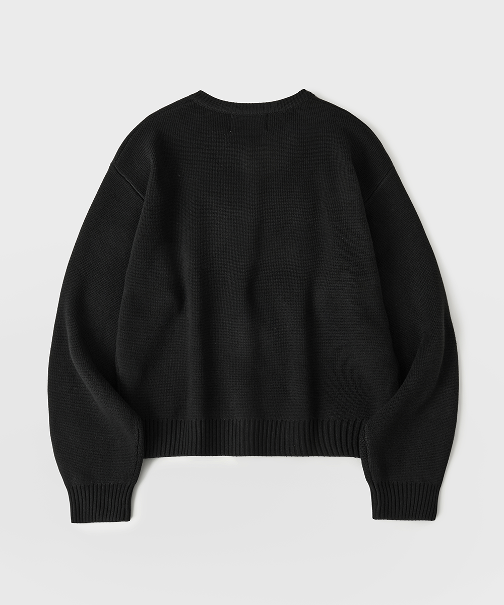 Hidden Button Cropped Cardiganчёрный