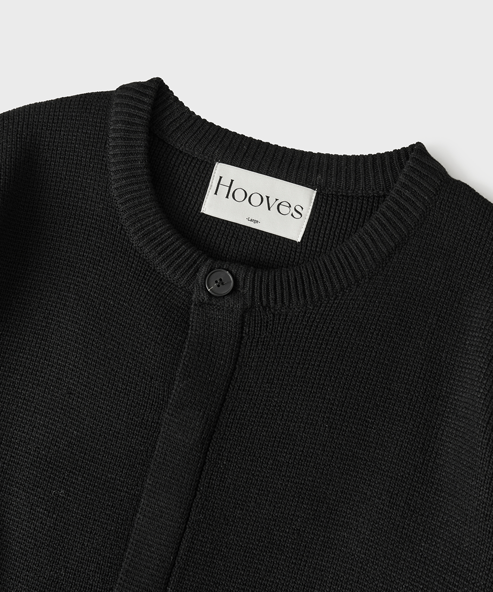 Hidden Button Cropped Cardiganчёрный