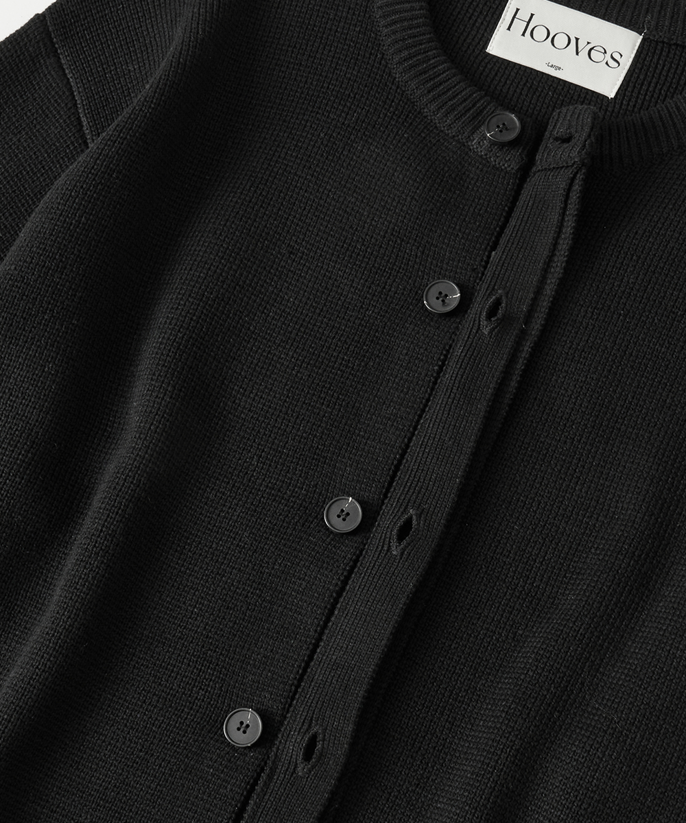 Hidden Button Cropped Cardiganчёрный