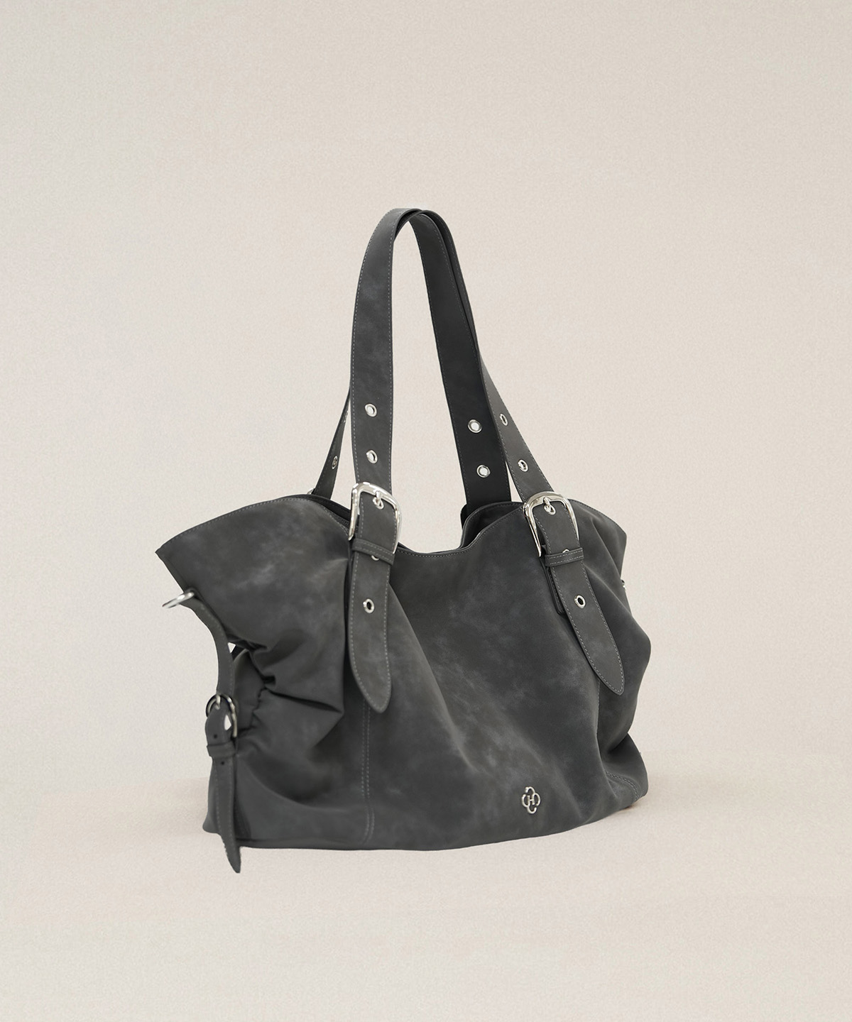 BIBI Buckle Big Shoulder Bag_Grey