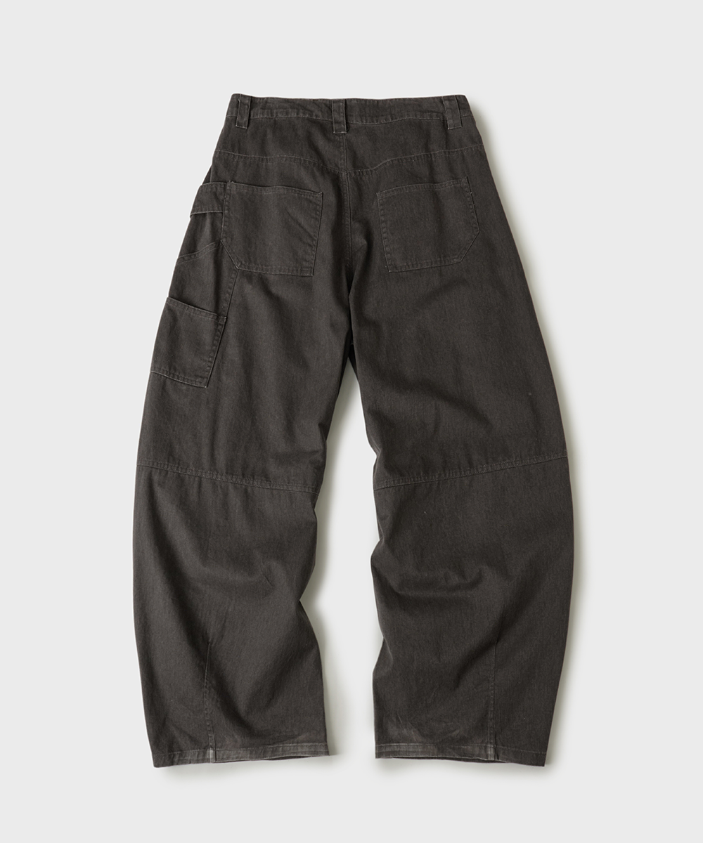Double Knee Carpenter Curved Pantsсерый