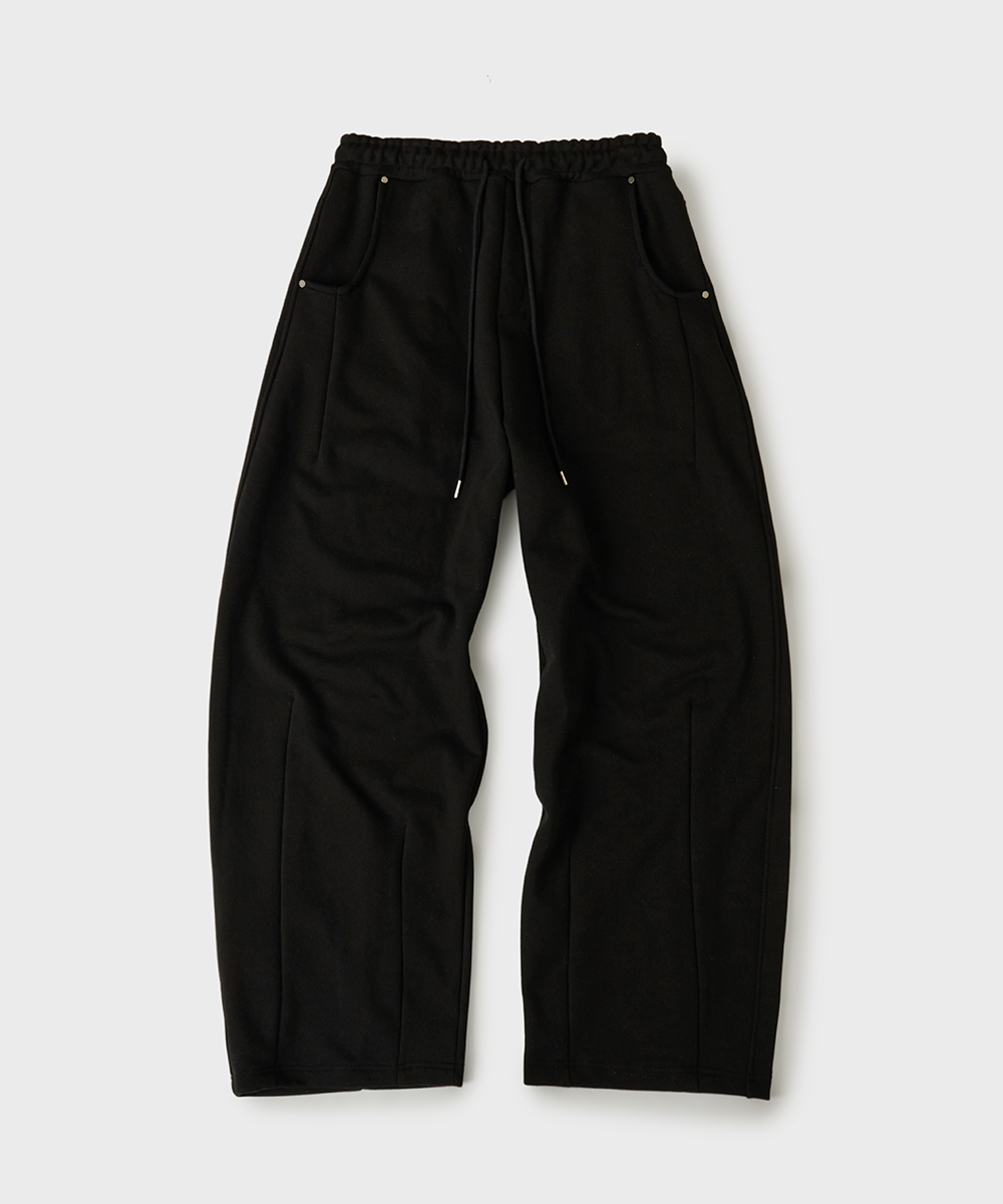 Check Pocket Curved Sweatpantsчёрный