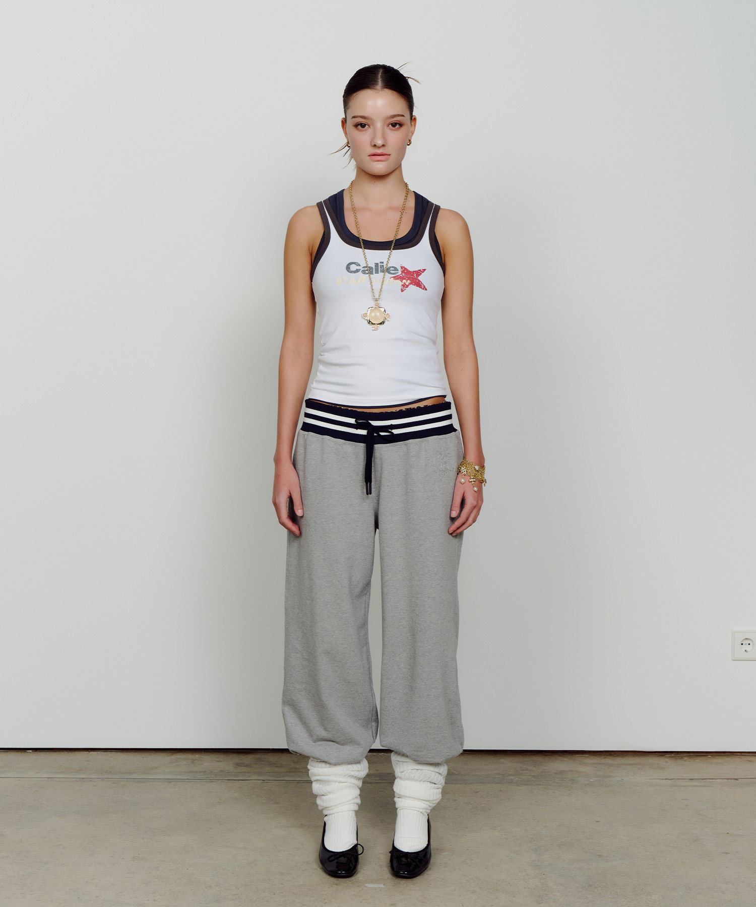 COLORBLOCK STAR UNION TANK TOP WHITE