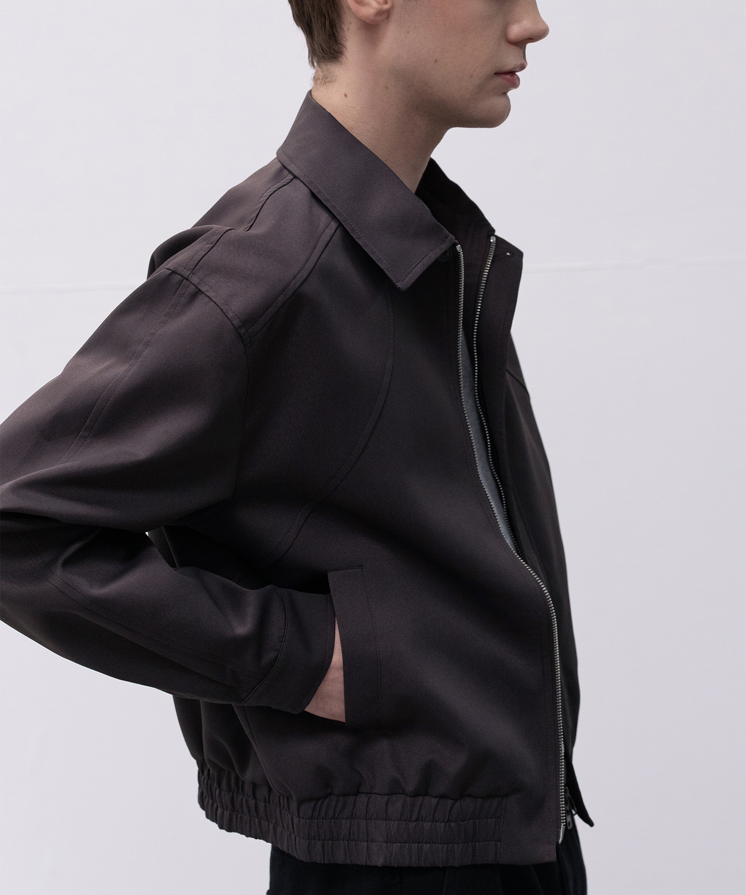 Curved Raglan Blouson Jacket [Charcoal коричневый]