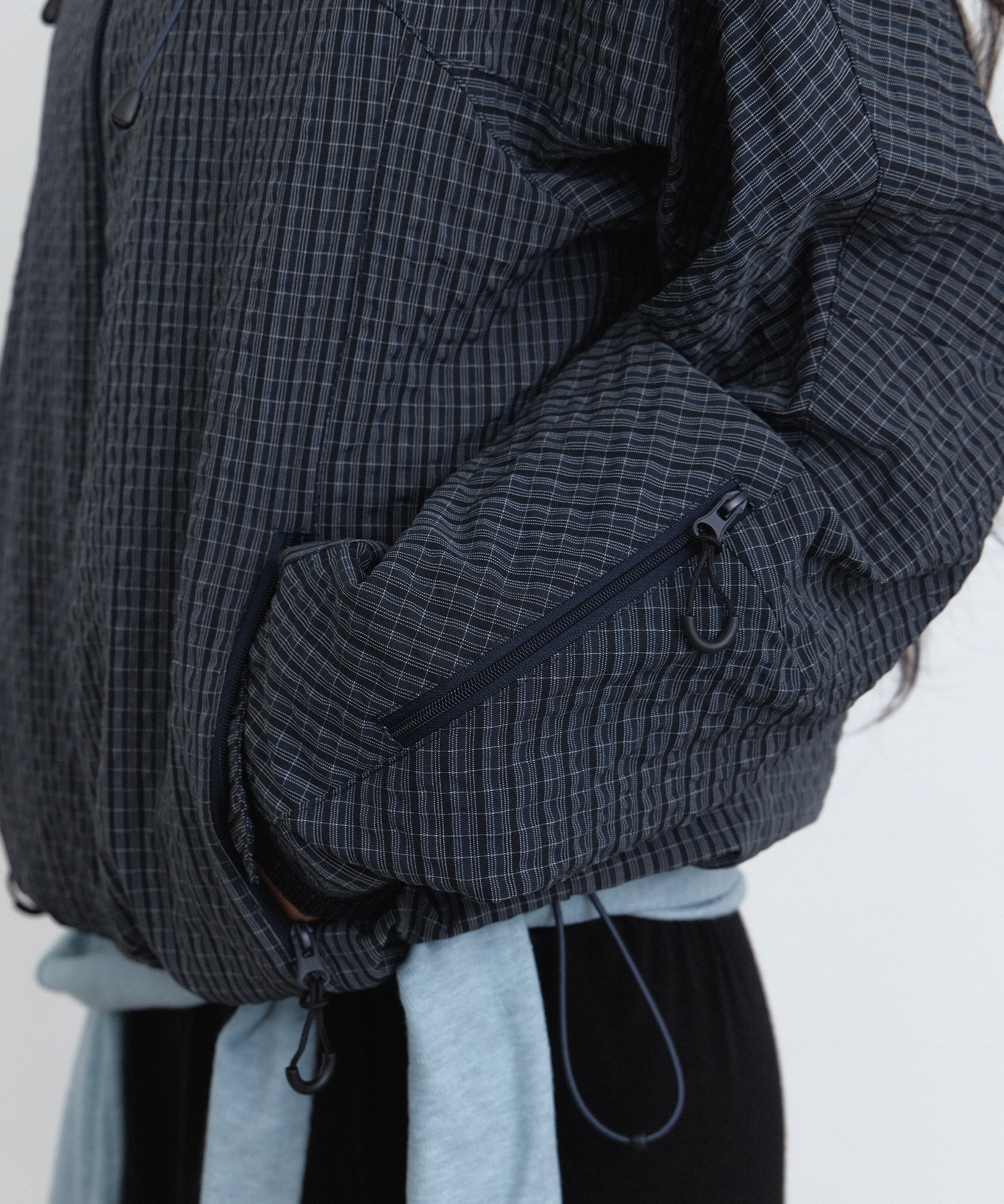 Легкая ветровка в клетку (Dark Navy)