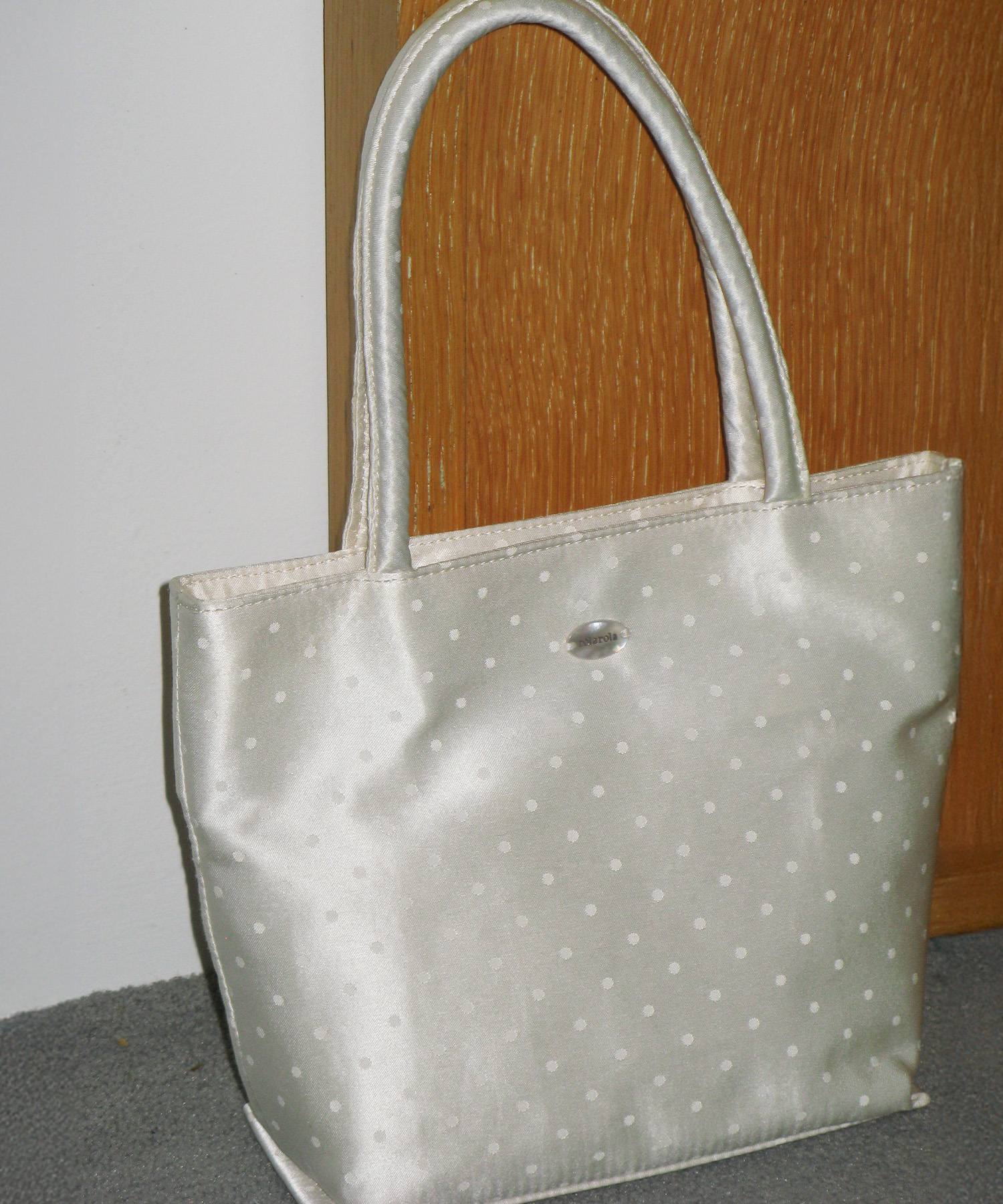 DOT SATIN MINI TOTE BAG IVORY