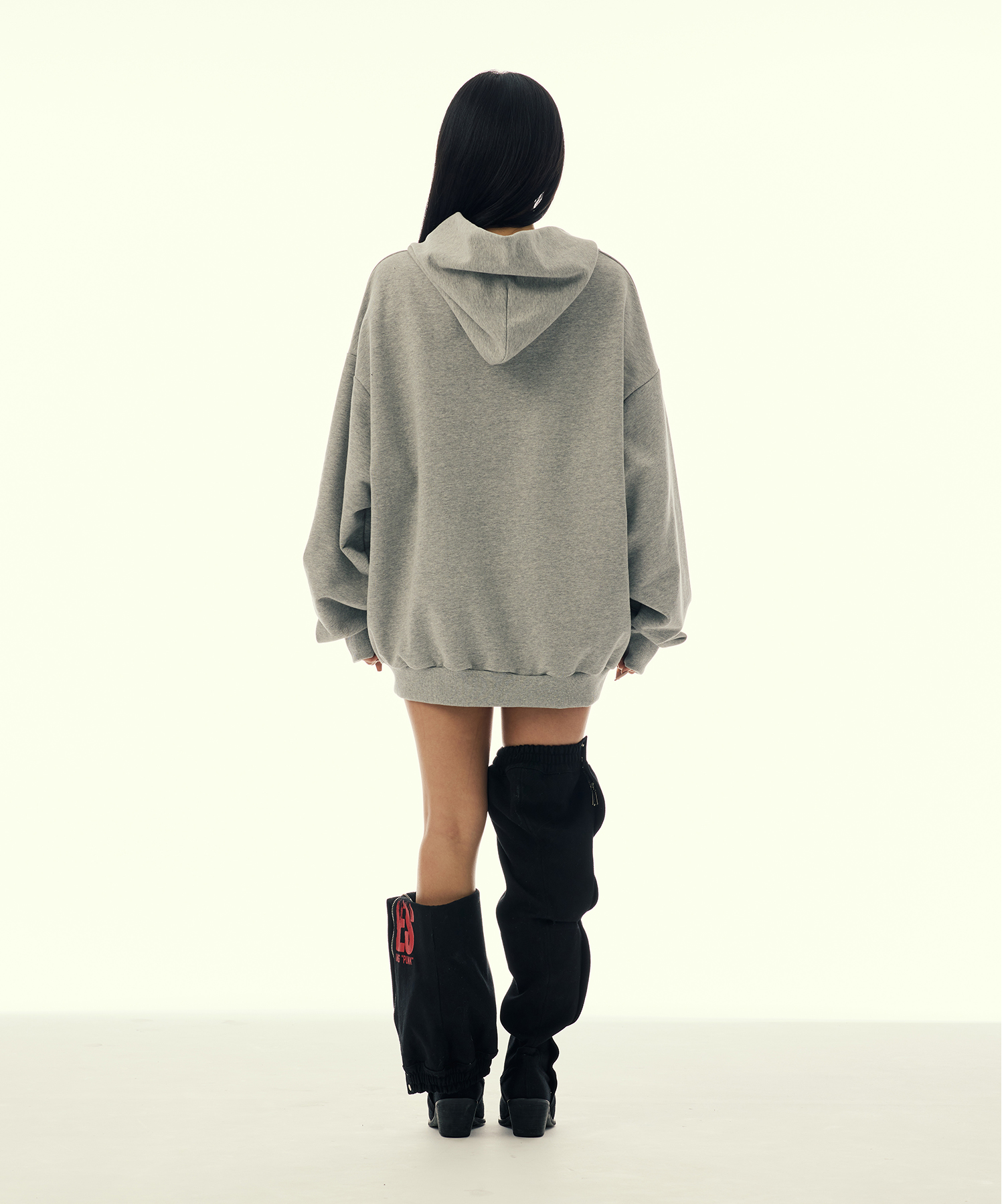 TWICE GIRL OVER SIZE HOODED GREY
