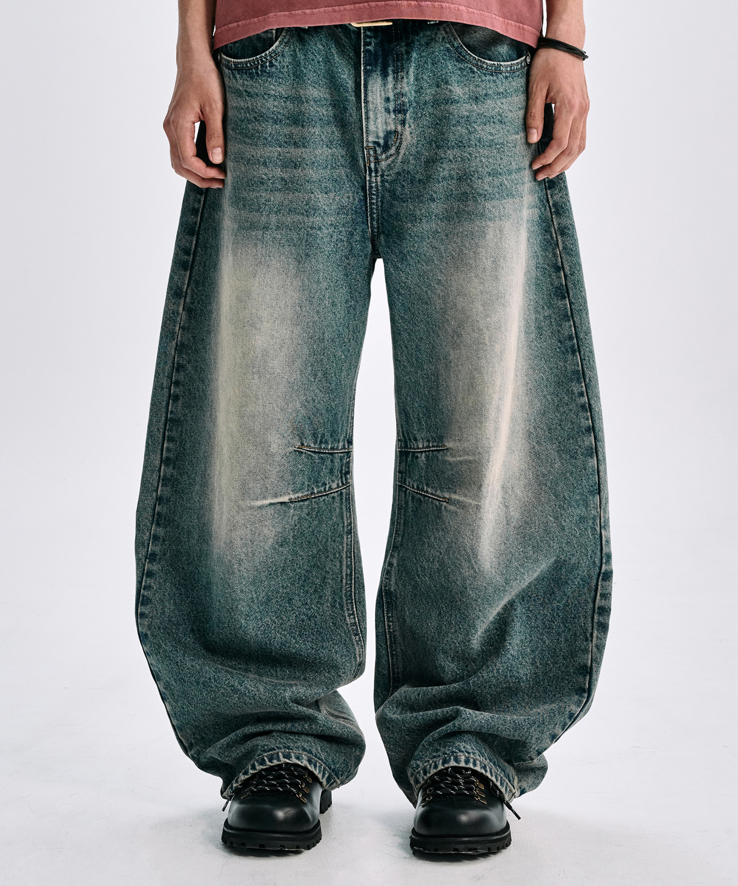 Джинсы-бочонки Dual Pocket (Medium Blue)
