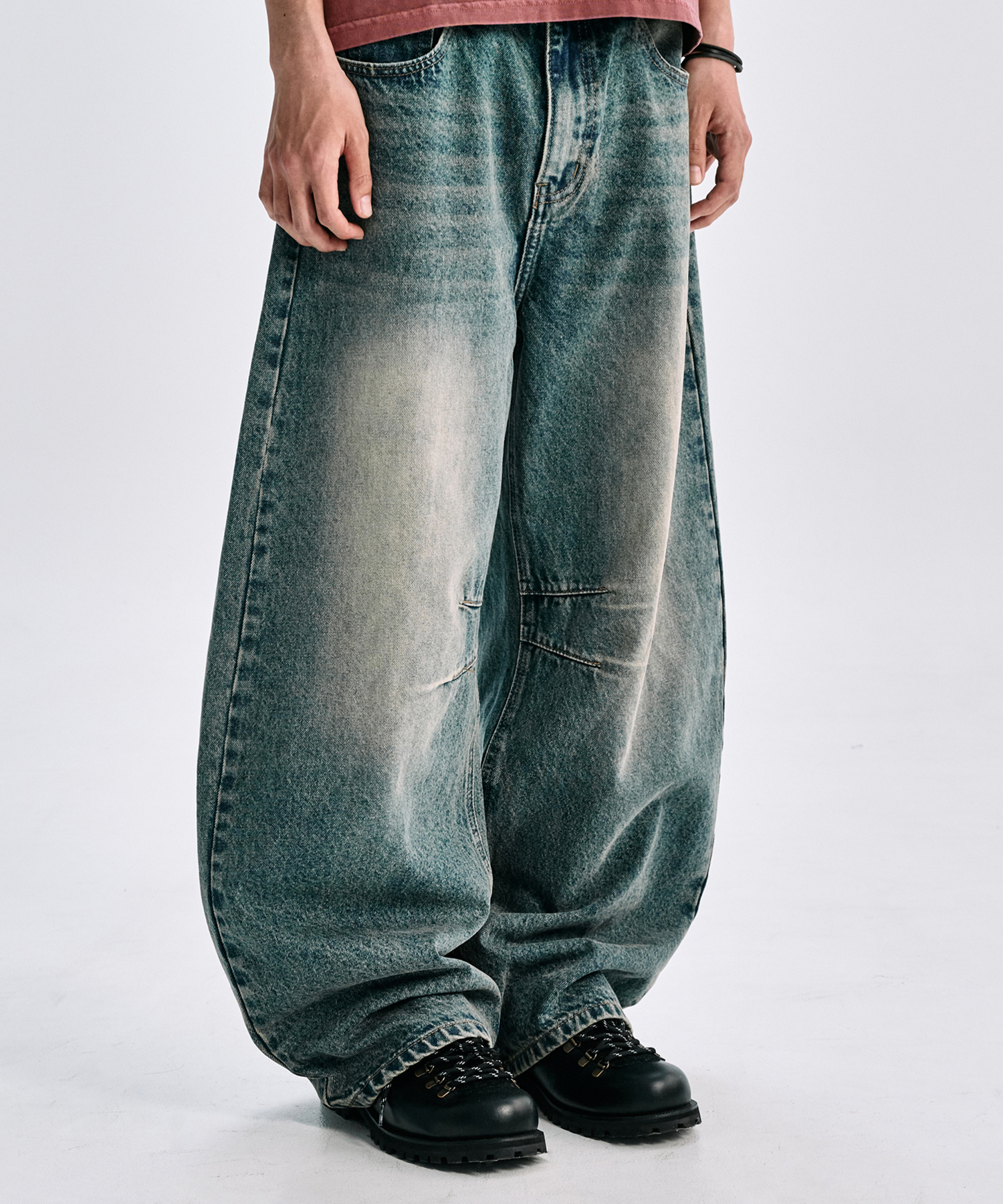 Джинсы-бочонки Dual Pocket (Medium Blue)