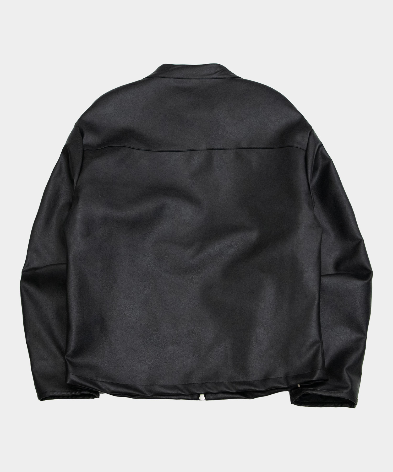 Оверсайз байкерская кожанка с контрастным кантом [Black]