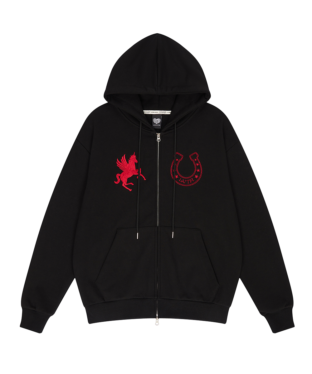 EL UNICORN HOOD ZIP UP(BLACK)