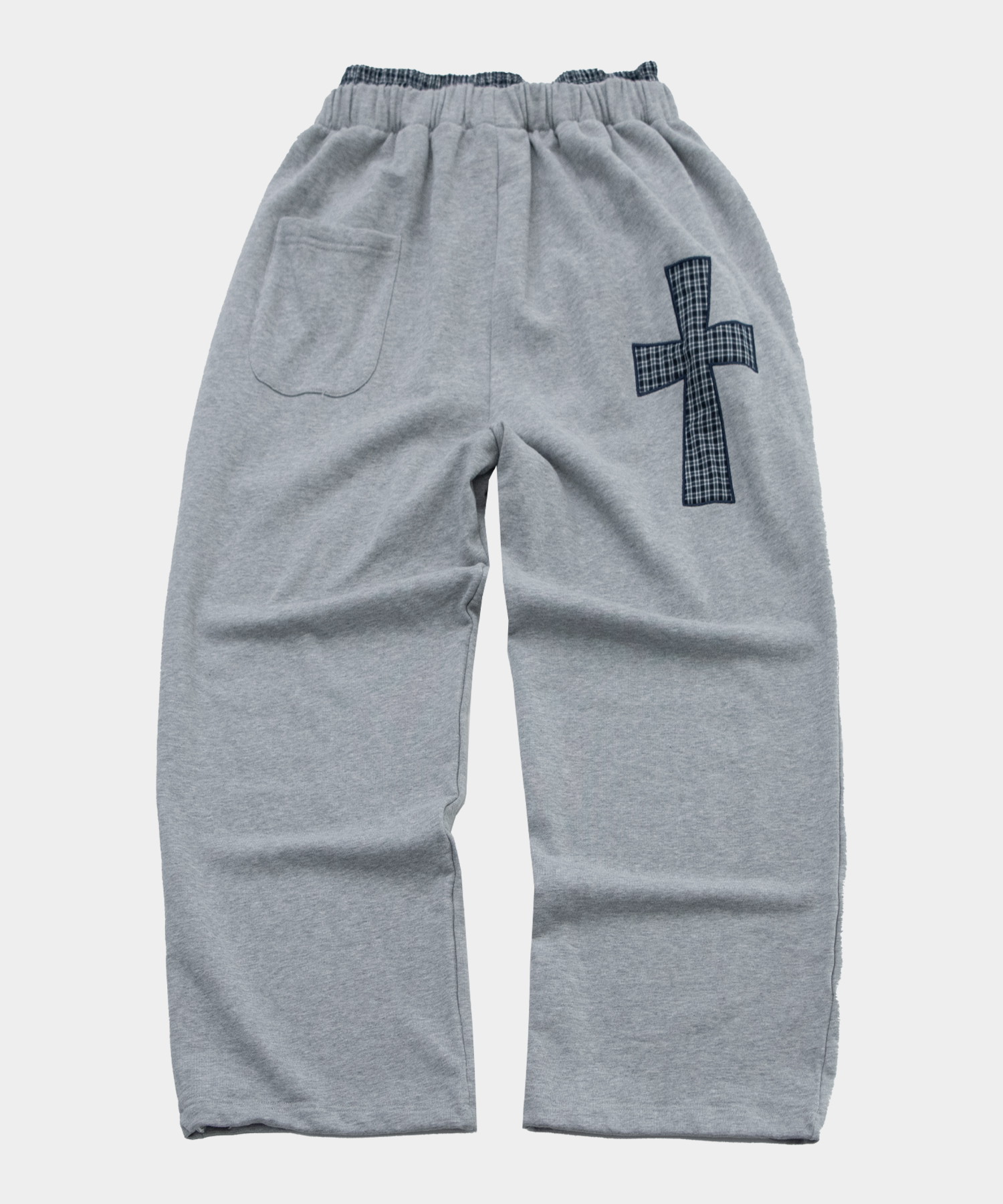 Широкие спортивные брюки с клетчатым поясом Gray