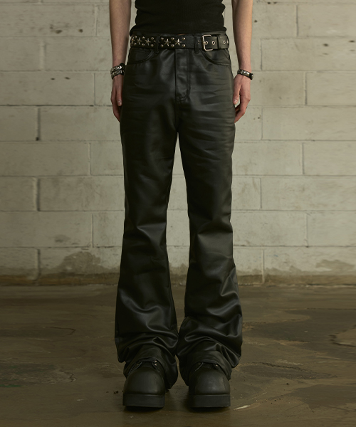 [0125] Cross Stud Leather Брюки - Чёрные