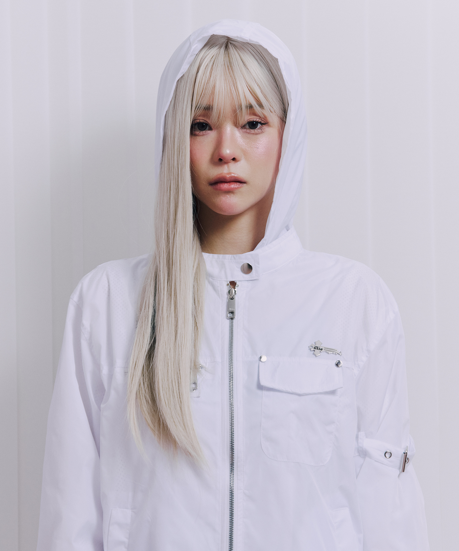 Белые Biker windbreaker Куртка -S-