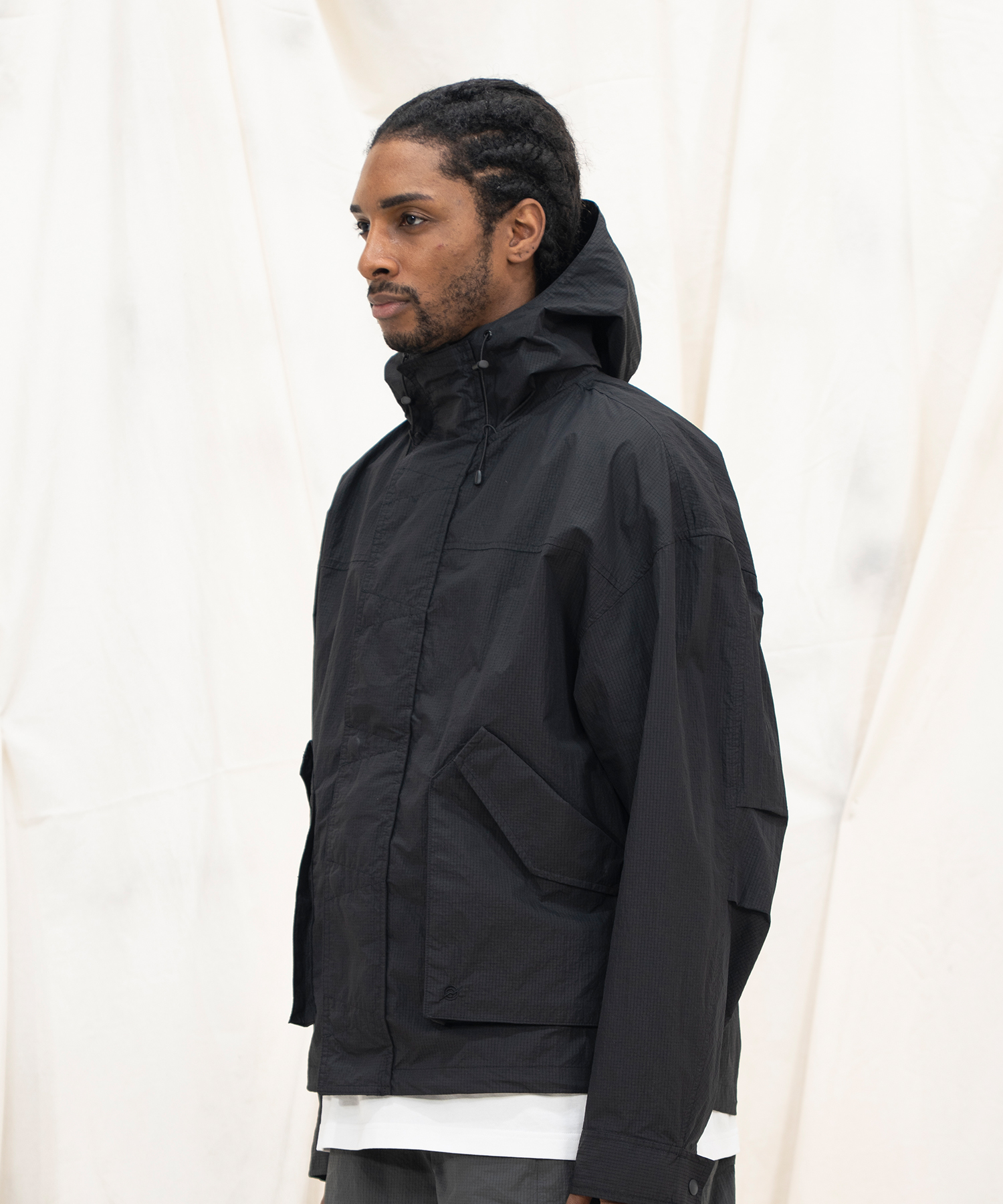 NYLON RIPSTOP LIGHT WEIGHT SHELL Короткая-Куртка - Чёрные