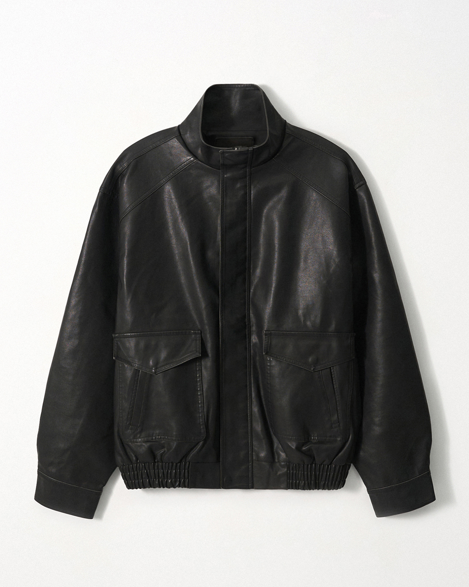 Vegan A-2 Leather Jacket_Black