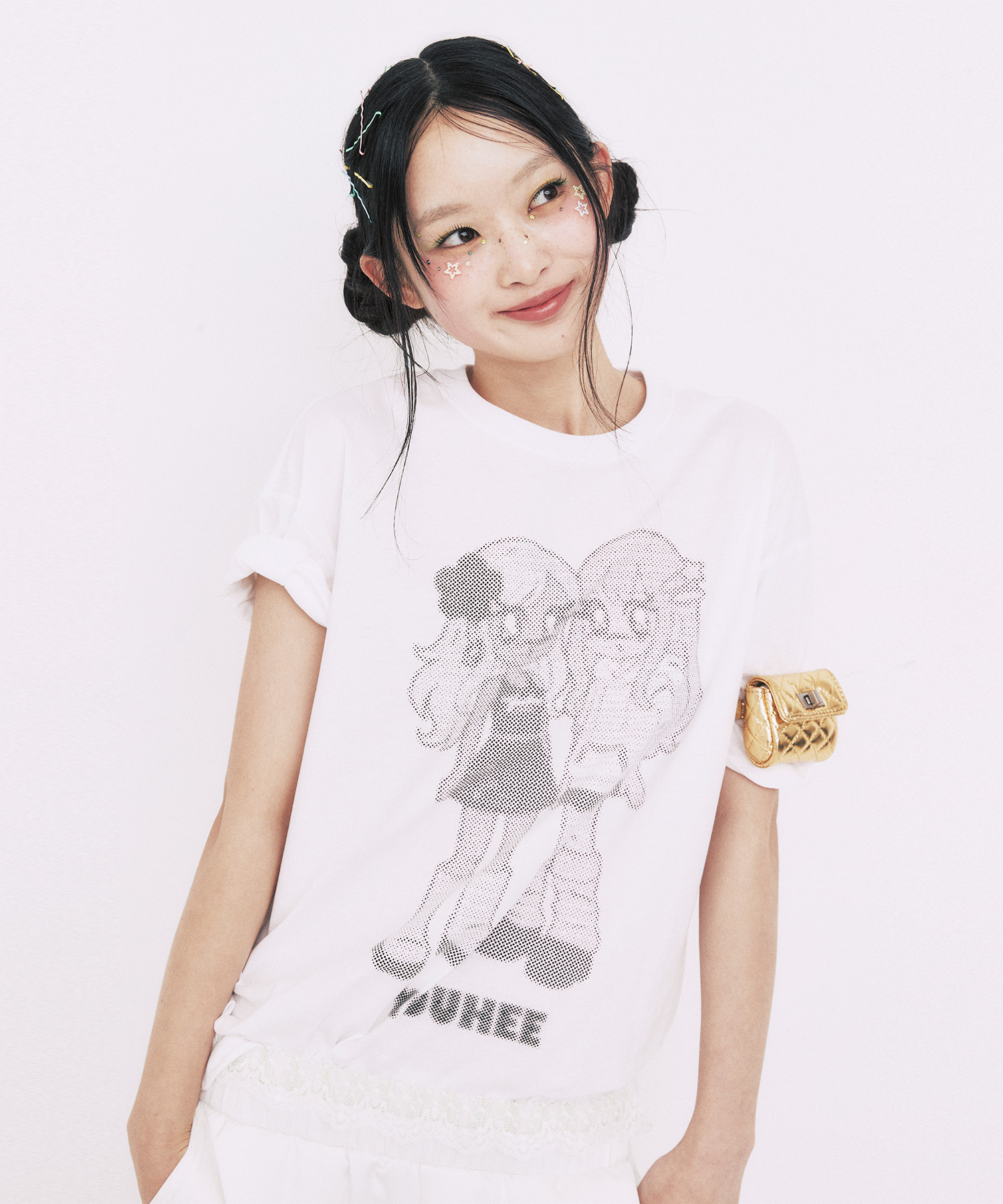YOUHEE FRIENDS GRAPHIC T-SHIRTS WHITE