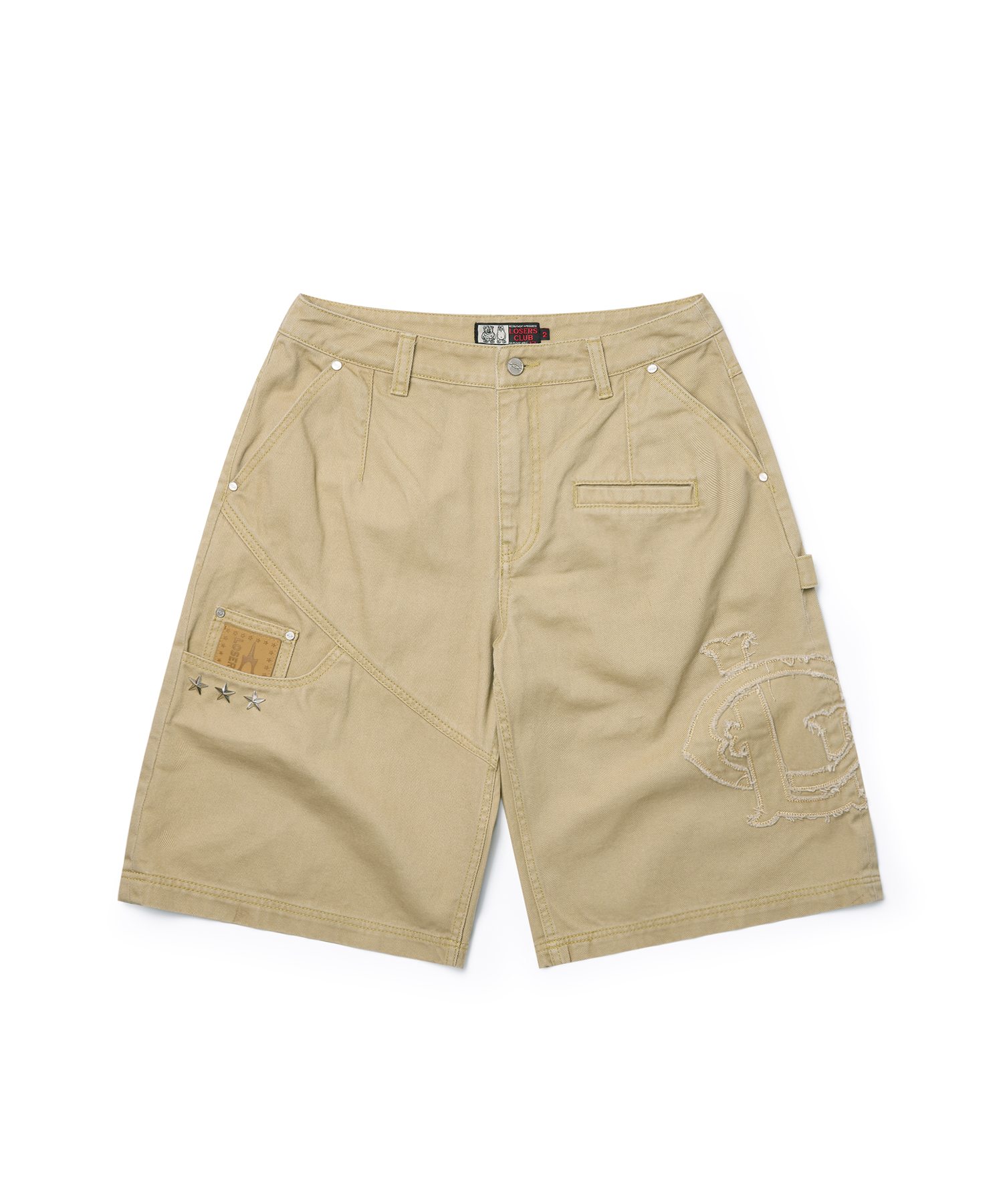 LSC LC LOGO APPLIQUE BERMUDA COTTON PANT BEIGE