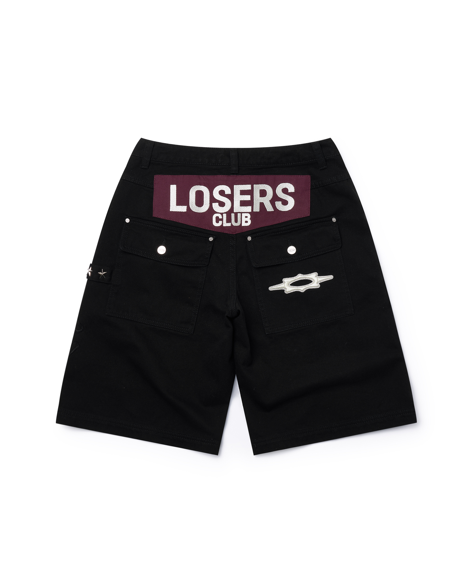 LSC LC LOGO APPLIQUE BERMUDA COTTON PANT BLACK