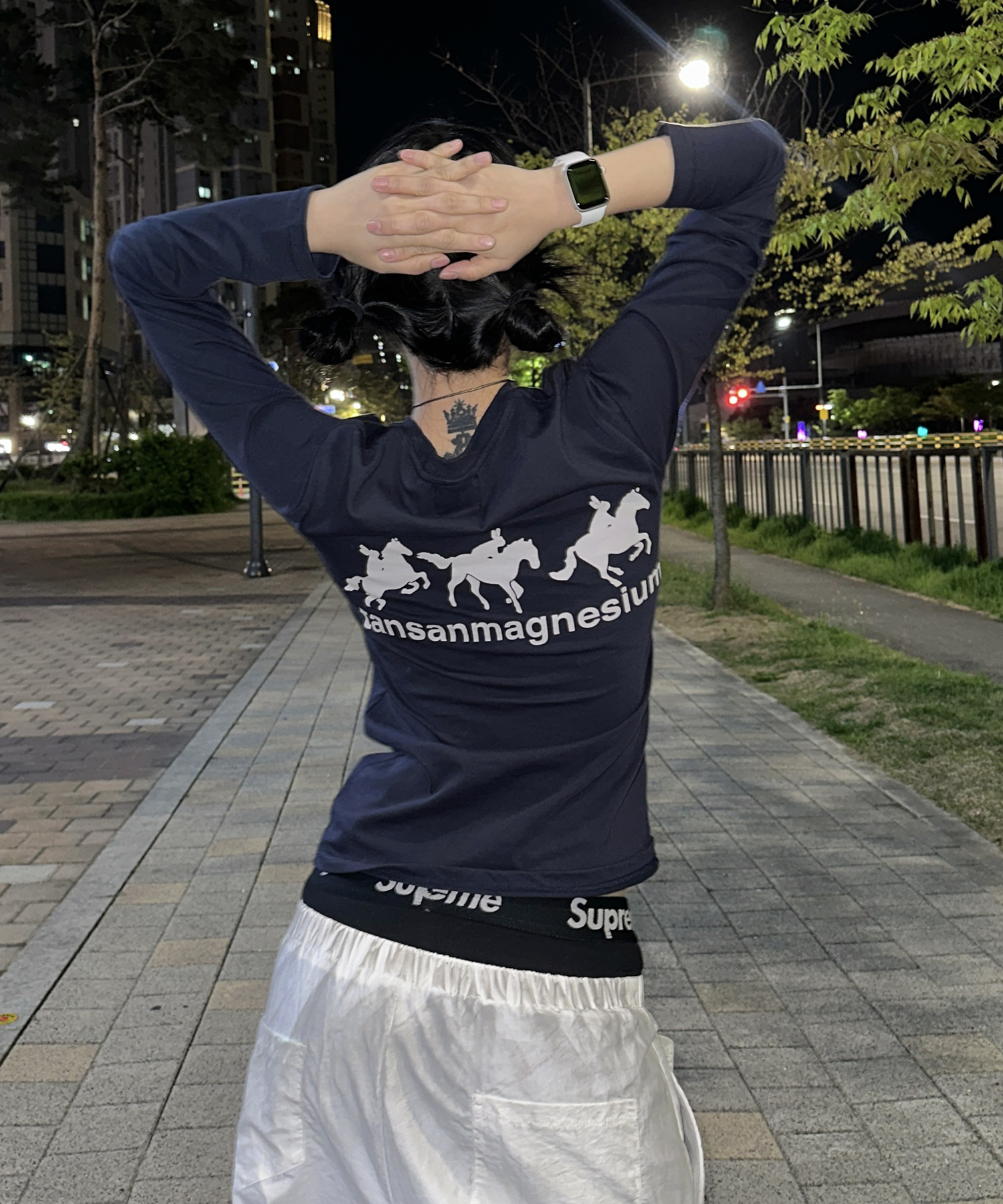 Лонгслив Holst Rabbit (Navy/White)