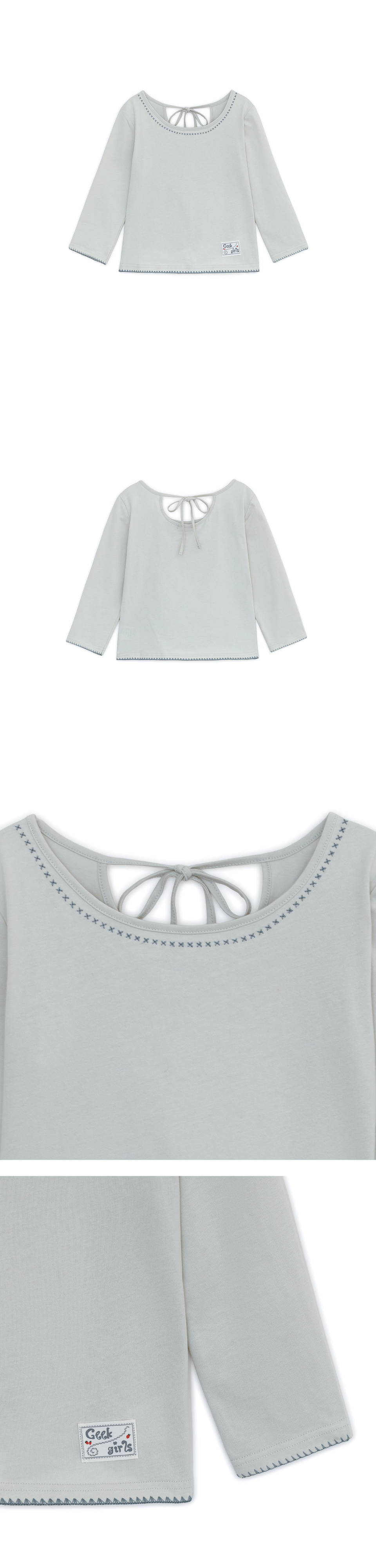 BACK RIBBON CAPRI SLEEVE TEE
