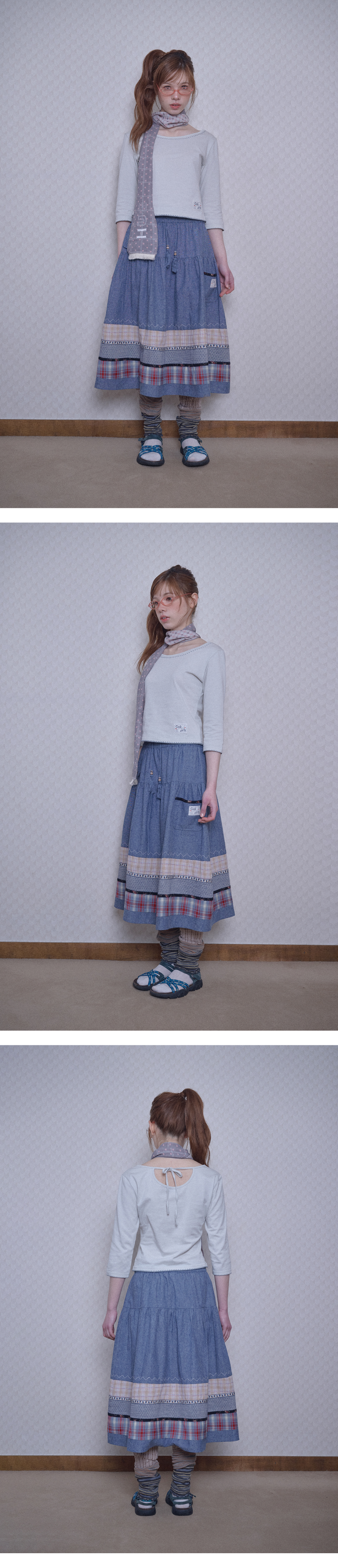 BACK RIBBON CAPRI SLEEVE TEE
