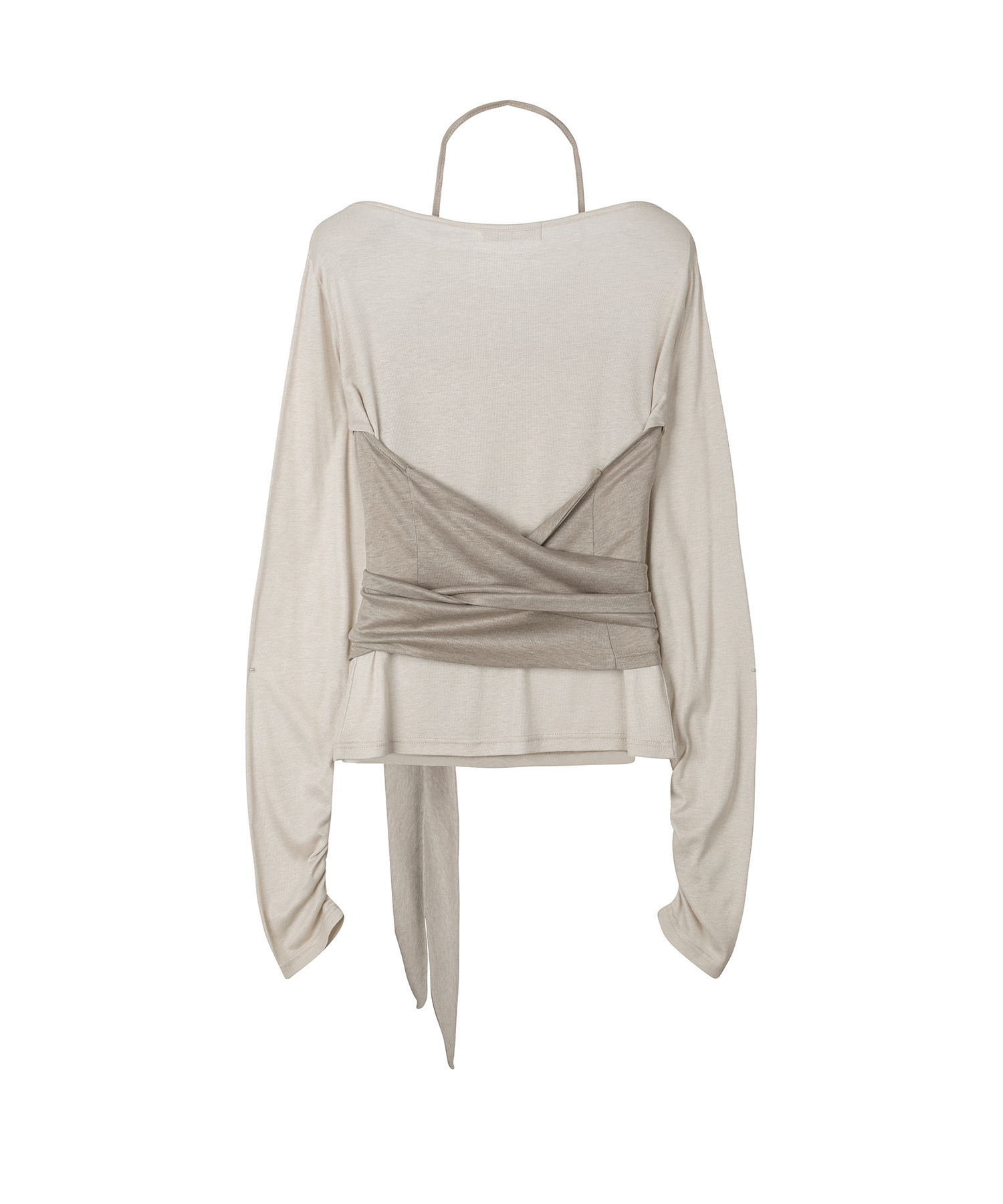 W.(SET)Tie Detail Layered Set Top [OATMEAL]_SEWTS025OATMEAL