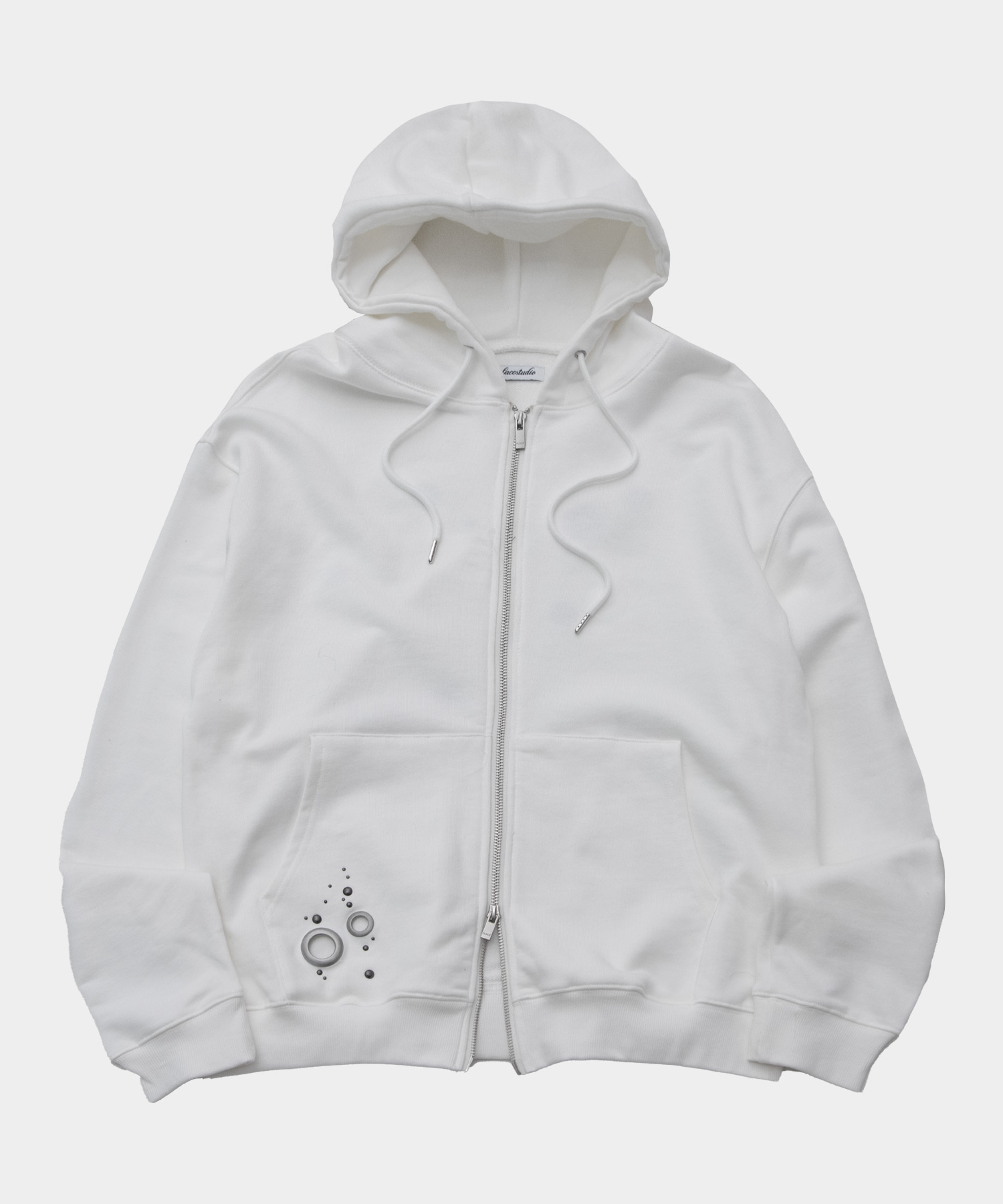 Essential Eyelet худи-молния оверсайз хлопковый [White]