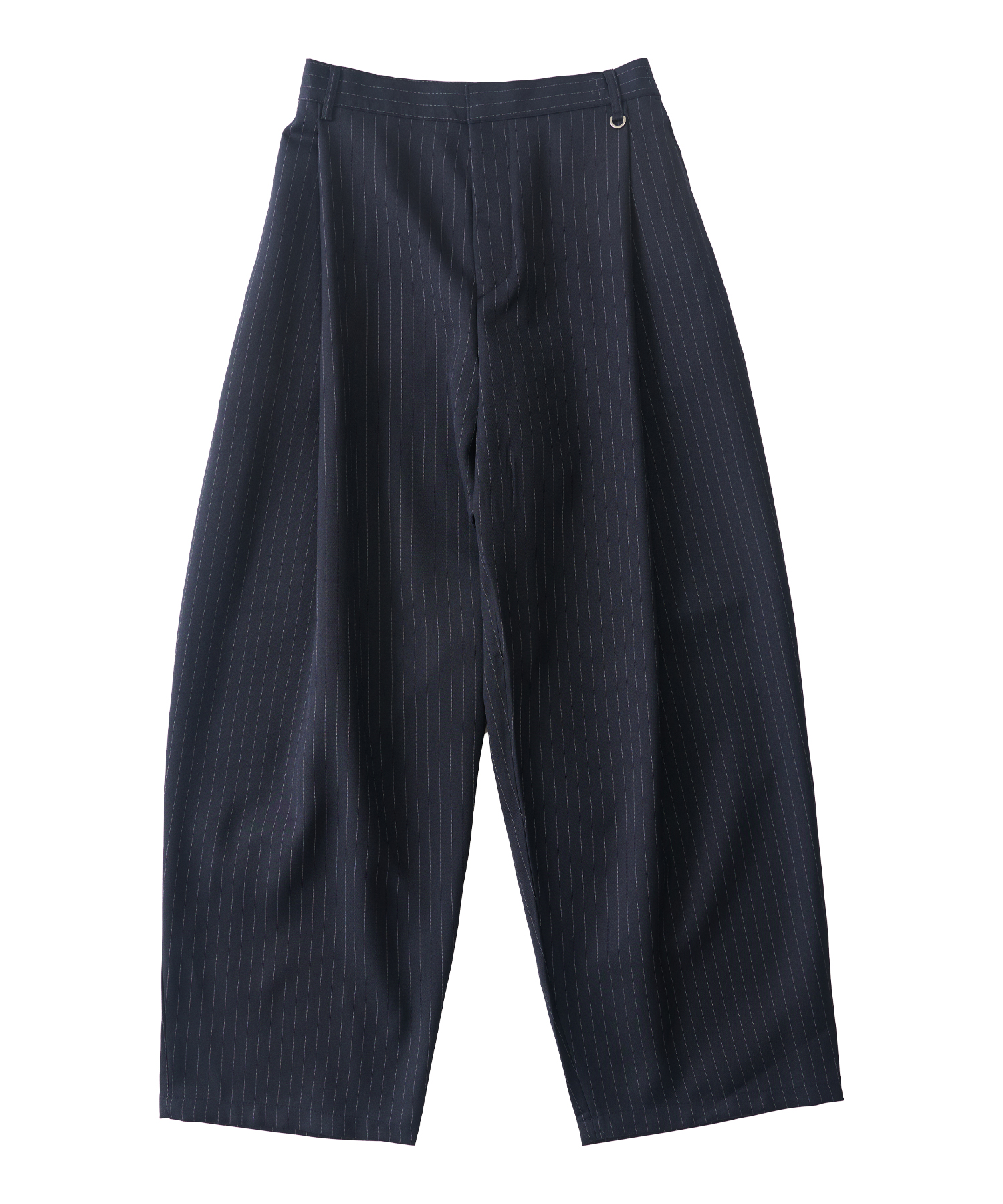 Stripe back-banded wide slacks (NAVVY)