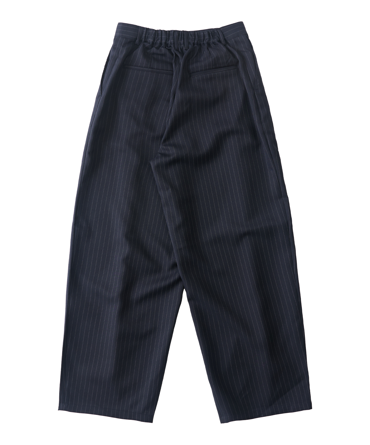 Stripe back-banded wide slacks (NAVVY)
