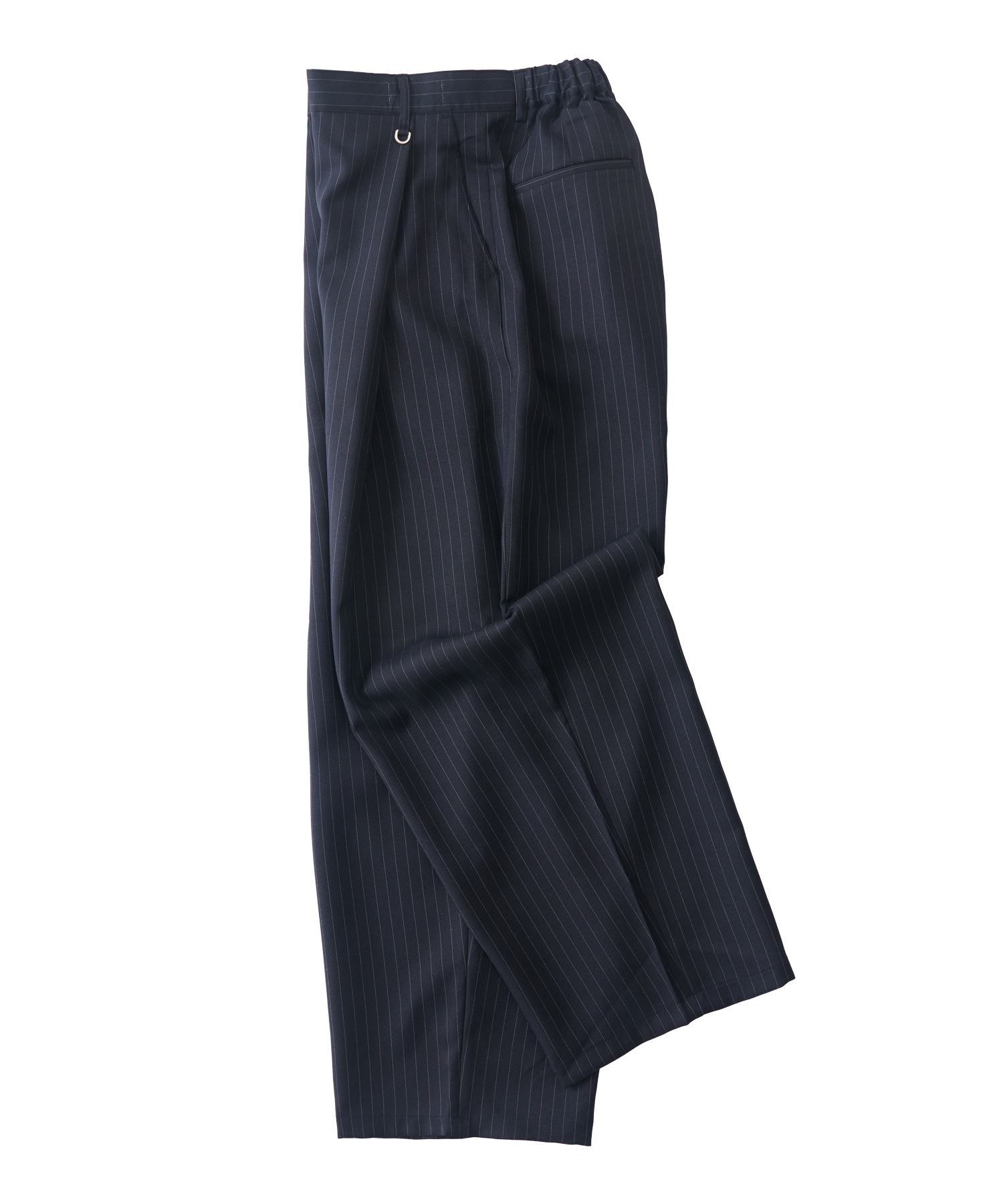 Stripe back-banded wide slacks (NAVVY)